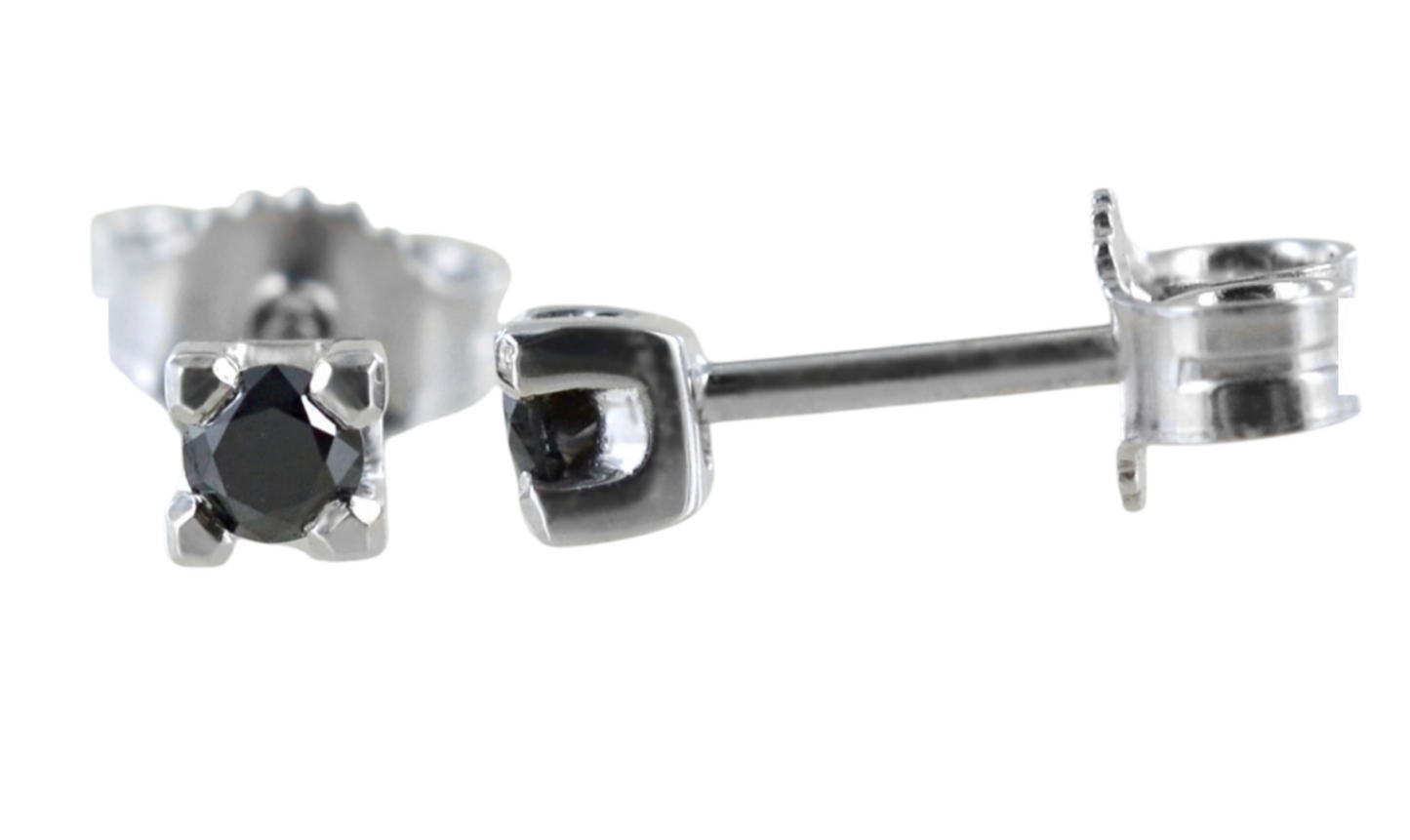 Orecchini punto luce con diamanti naturali neri 0.40 ct