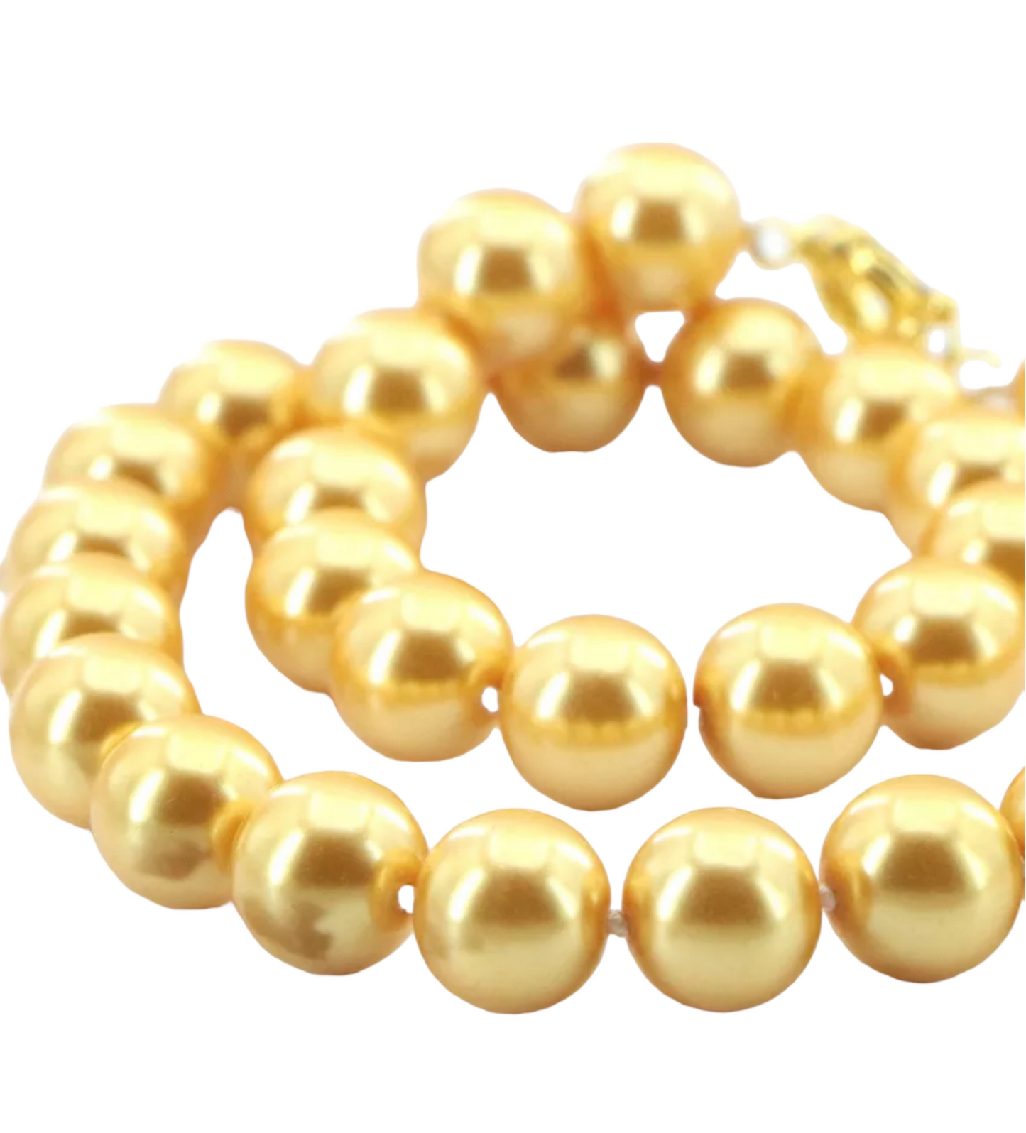collana con oro giallo 18k e 1 fila di perla naturale australiane 38 cm
