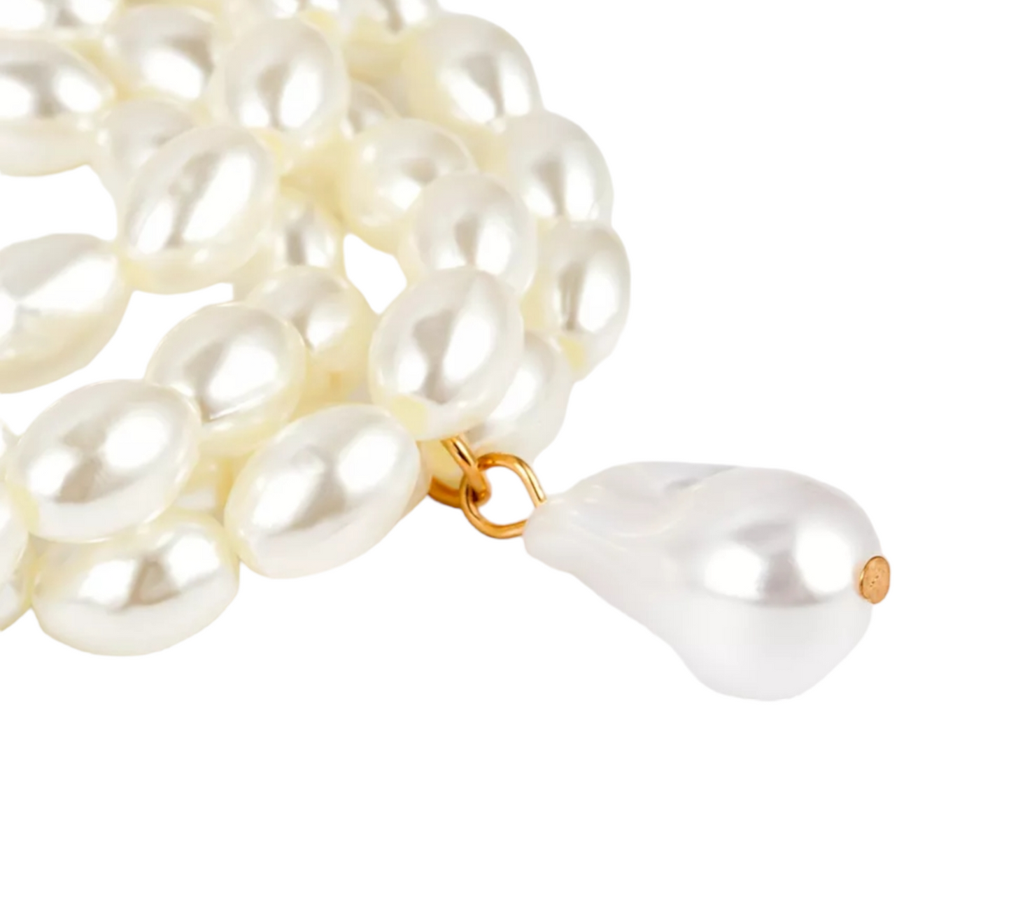 collana in oro giallo 18k con 4 fila perla naturale australiane 33cm