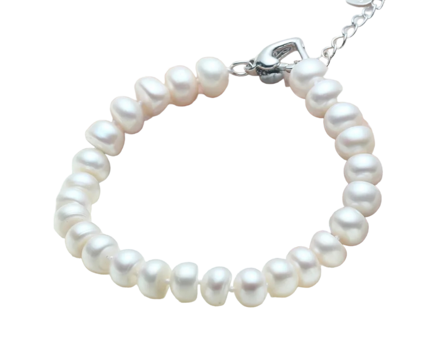 bracciale in oro bianco 18k con 1 fila di perla naturale australiane 9mm