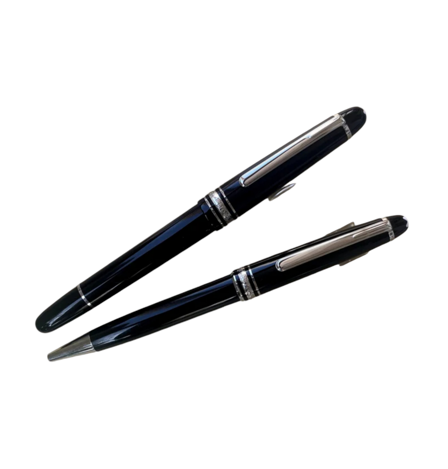 Set coppie 2 Penna , Stilografica e penna a Sfera 145 Montblanc Meisterstück Glacier Classique