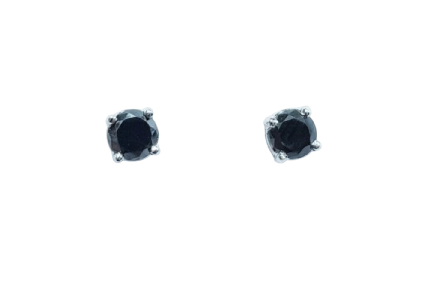 Orecchini punto luce con diamanti naturali neri 1.00 ct