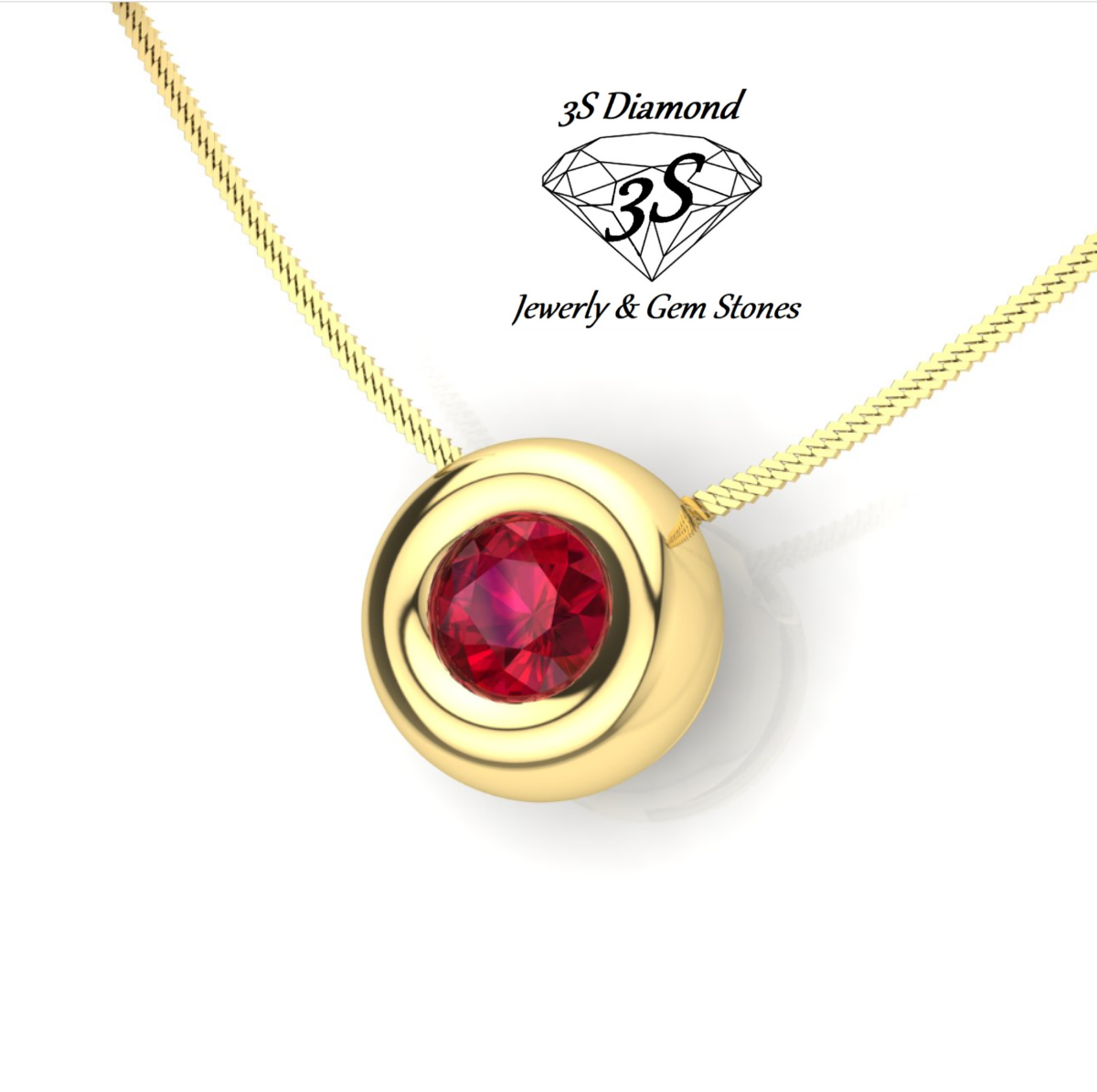 Collana punto luce in oro con rubino naturale 0,50 ct