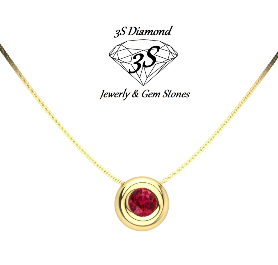 Collana punto luce in oro con rubino naturale 0,50 ct