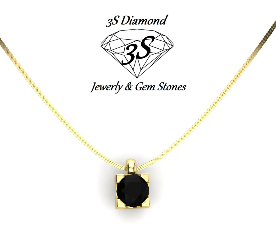Ciondolo punto luce con diamante naturale nero 0,50 ct