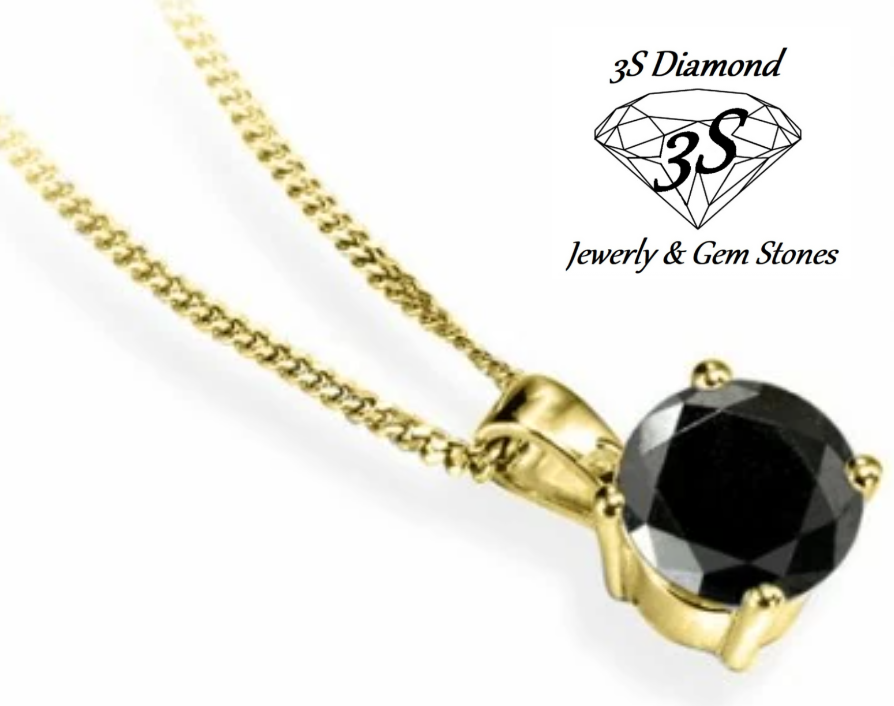 Ciondolo punto luce con diamante naturale nero 1,00 ct