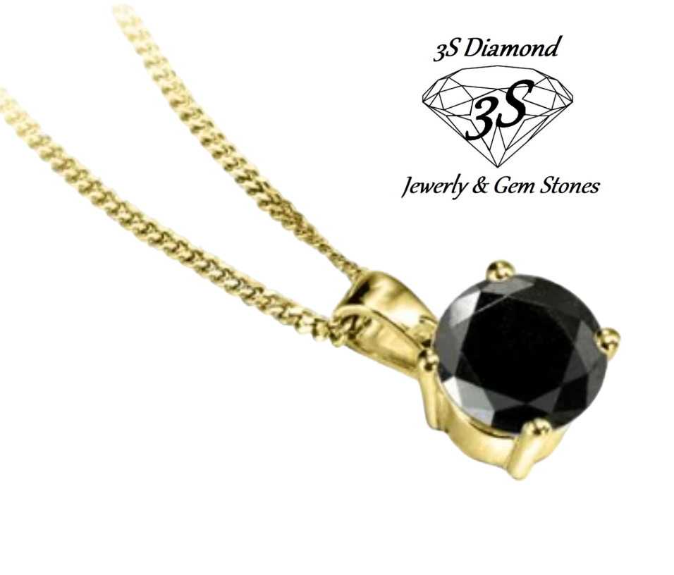 Ciondolo punto luce con diamante naturale nero 1,00 ct