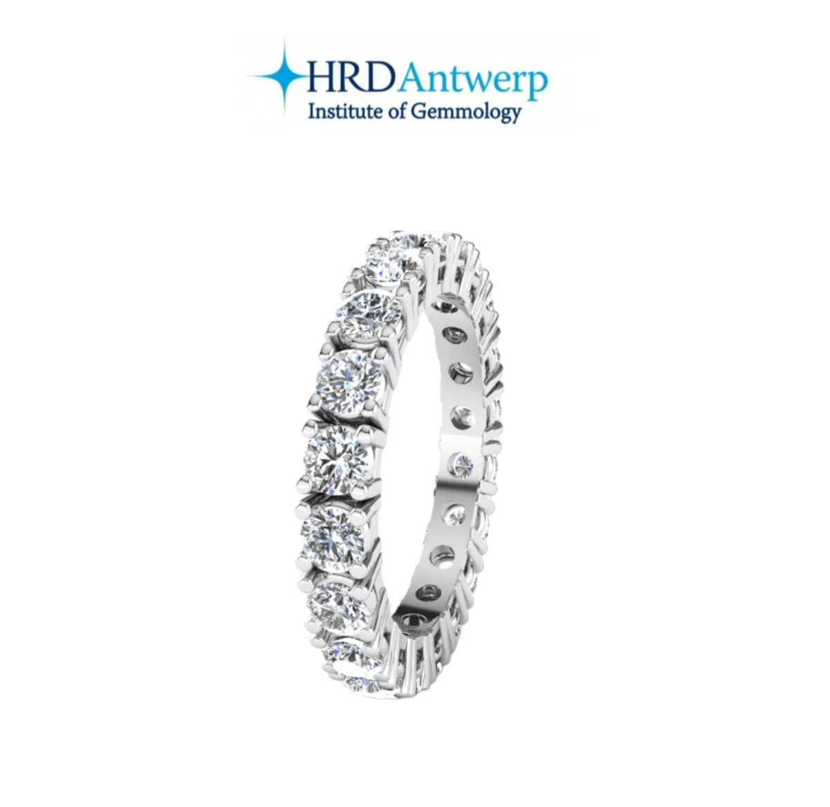 Anello veretta certificato HRD con diamanti naturali 3,85 ct
