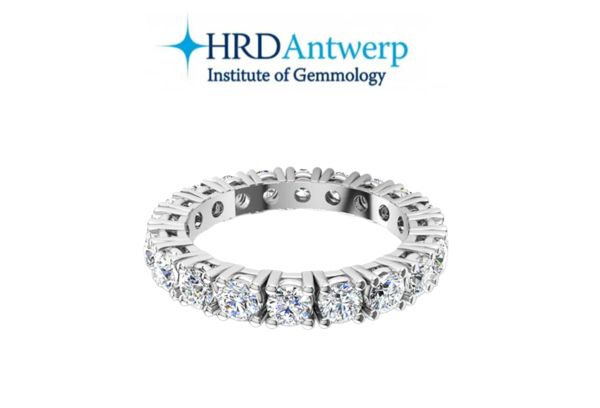 Anello veretta certificato HRD con diamanti naturali 3,85 ct