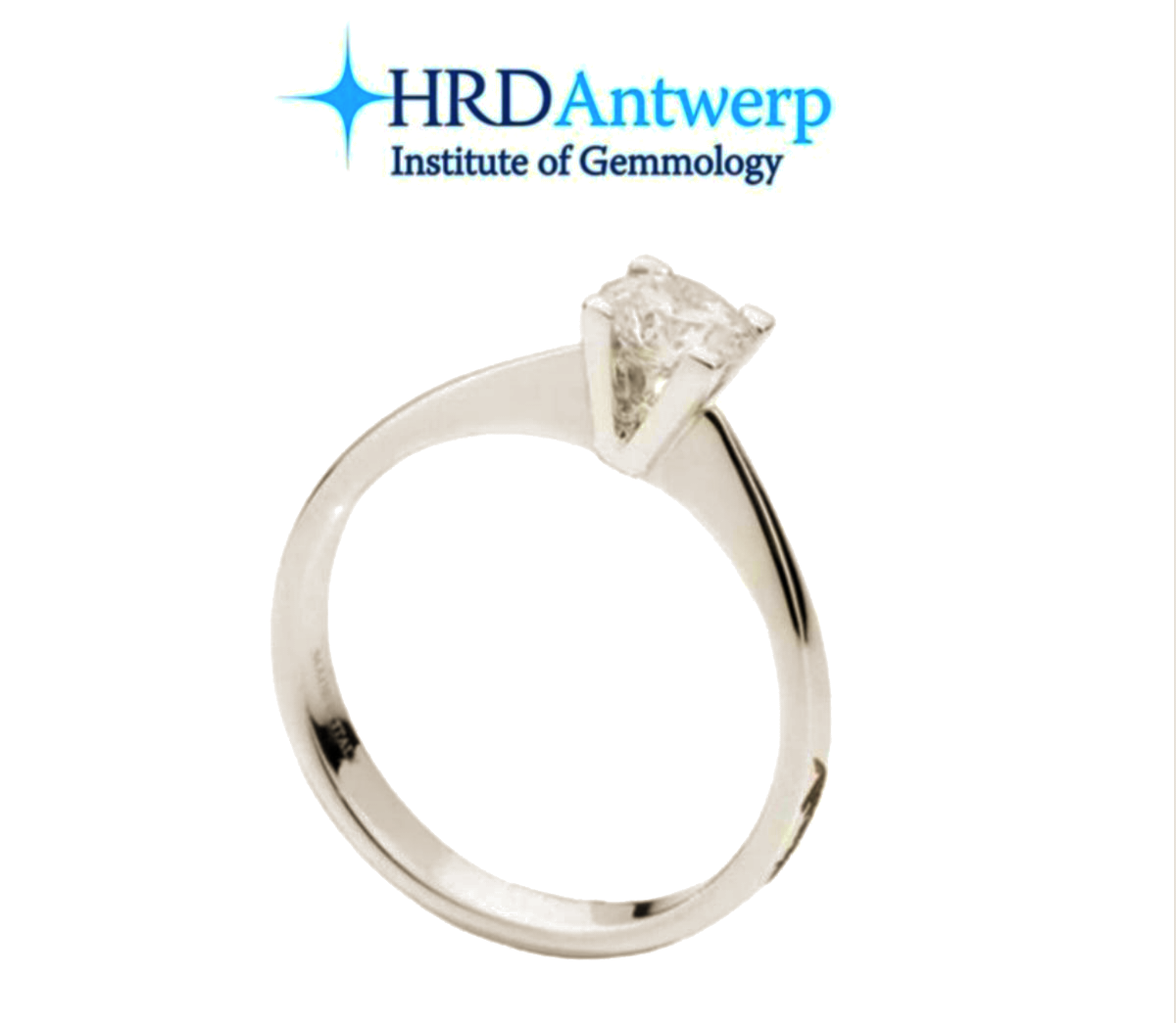Anello solitario certificato HRD con diamante naturale centrale 0,40 ct