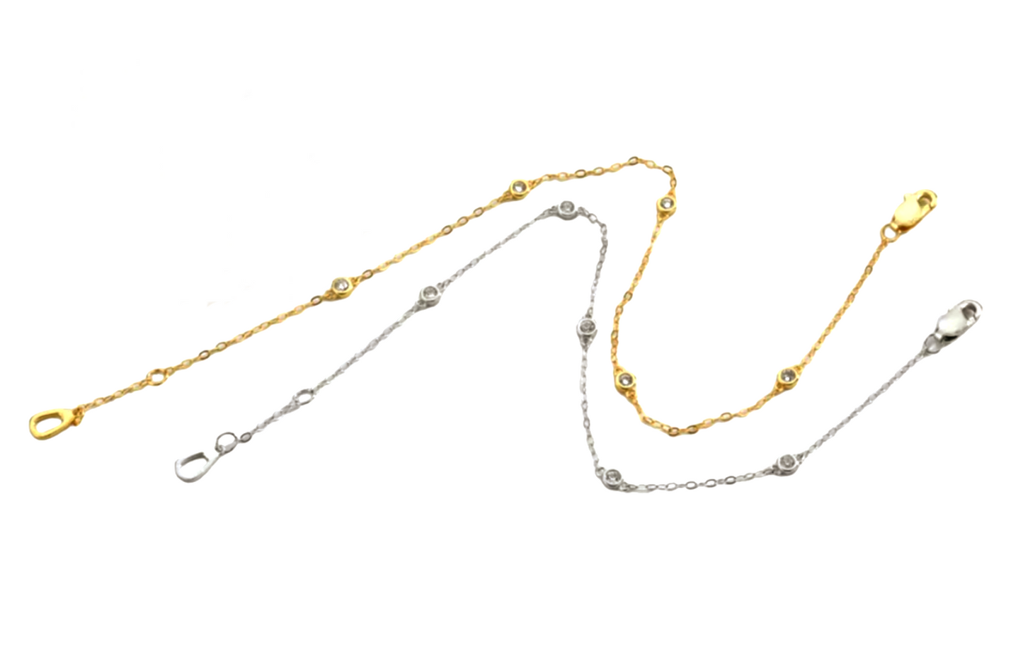 bracciale in oro bianco anche giallo con 5 diamanti naturali 0,50ct