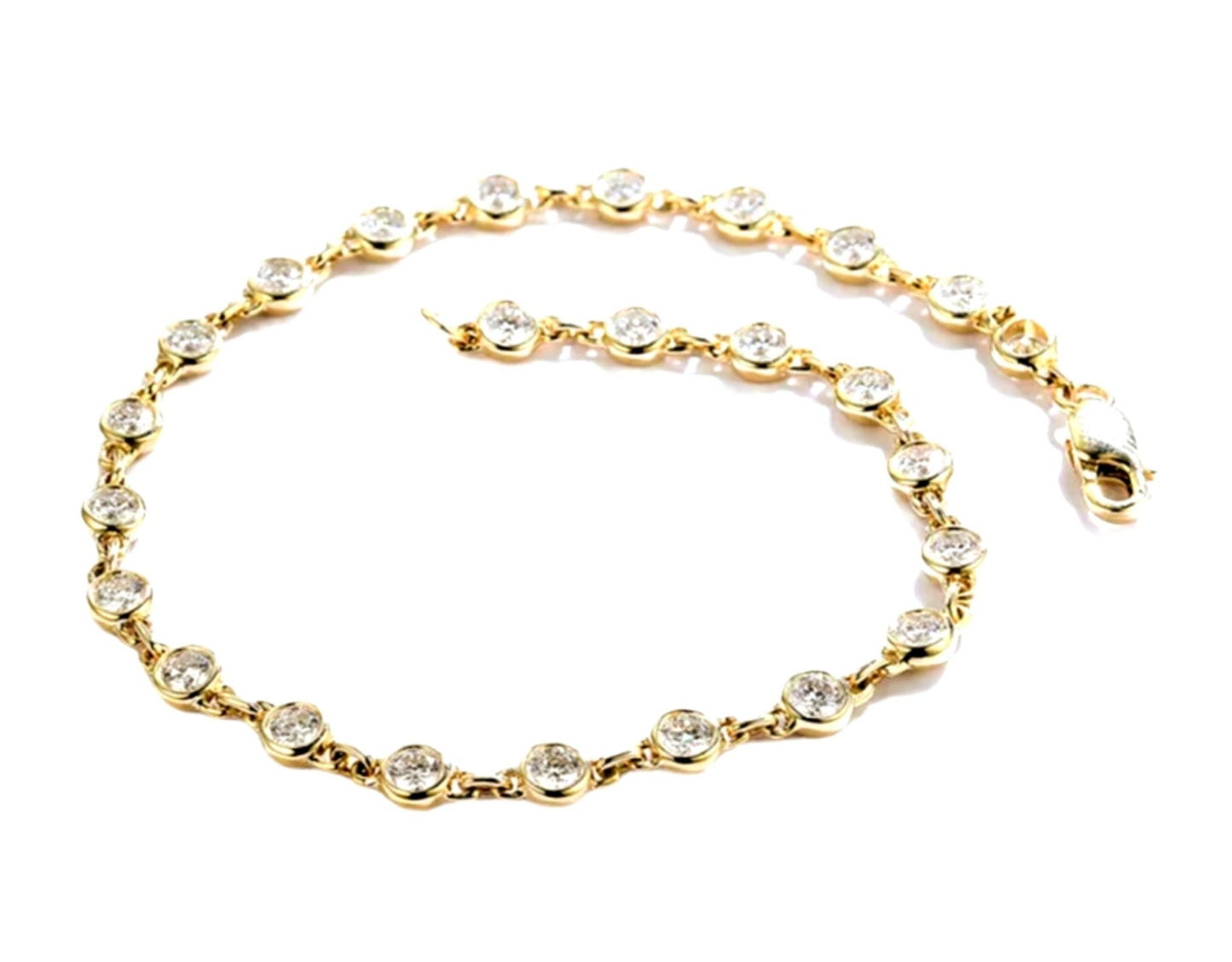 bracciale in oro giallo 18k e 25 diamanti naturali 2,50ct