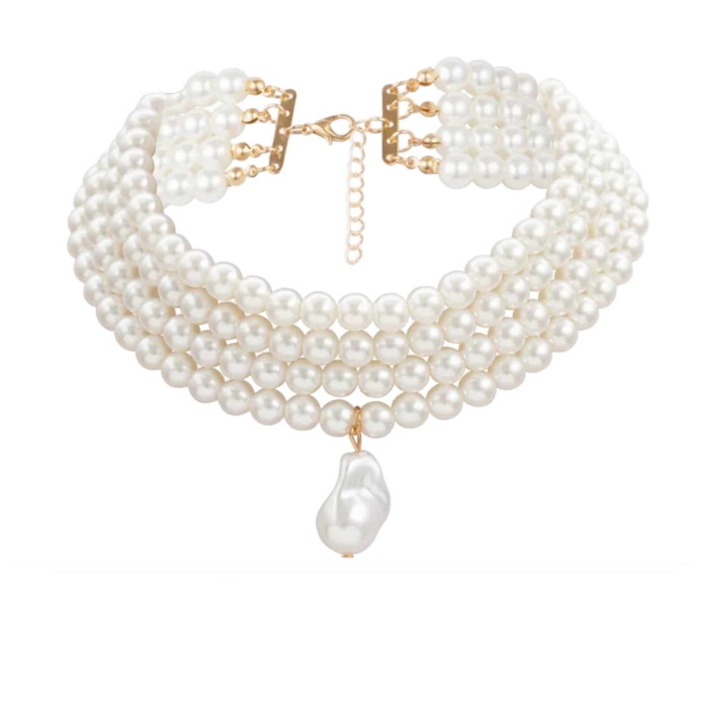 collana in oro giallo 18k con 4 fila perla naturale australiane 33cm