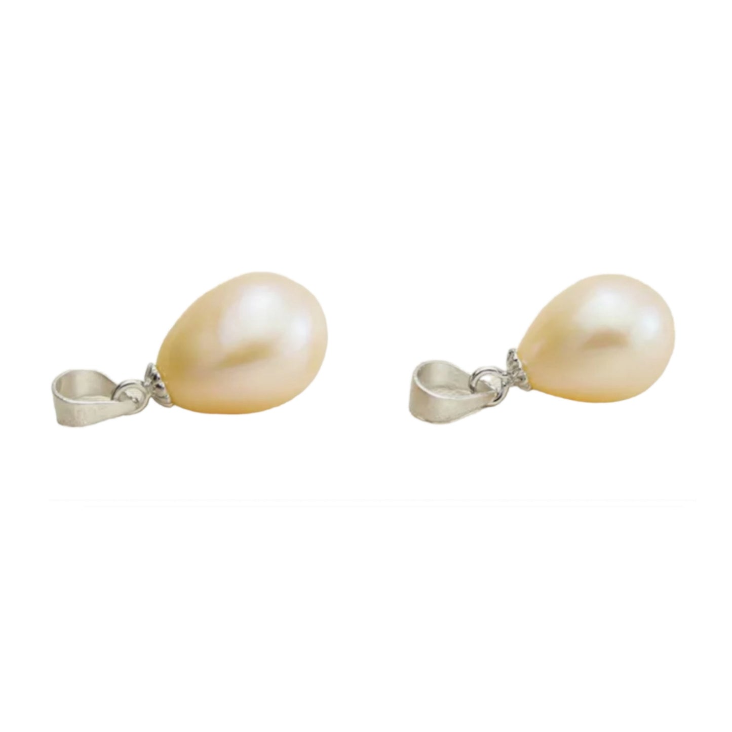 ciondolo in oro bianco 18k con  perla naturale australiane Misura 9 mm