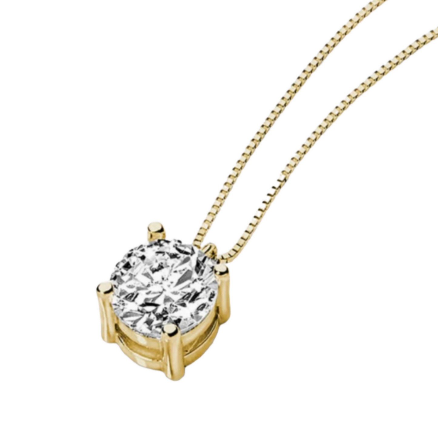 ciondolo punto luce in oro giallo 18k e diamante naturale 0,50 ct