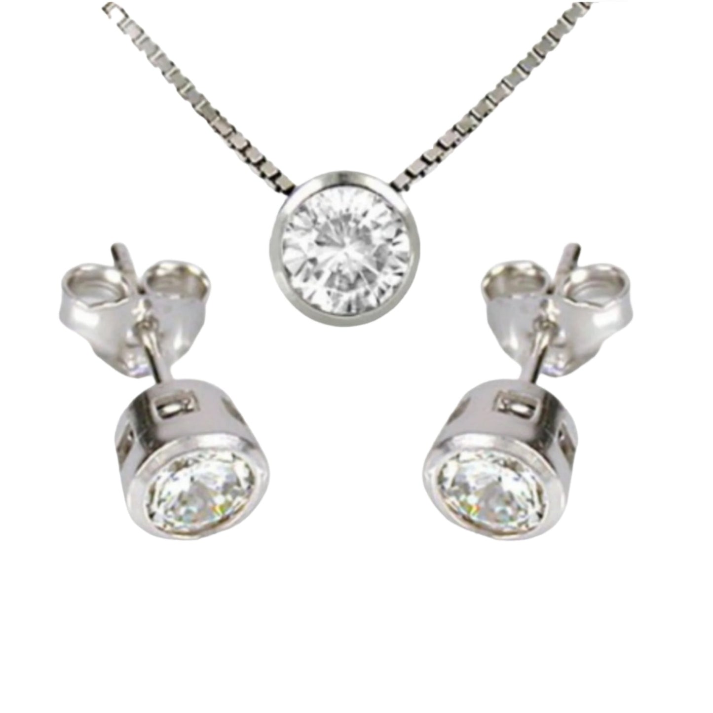 set completo ciondolo e orecchini punto luce a cipollina in oro 18k 750 e 3 diamanti naturali 1,35 ct E F