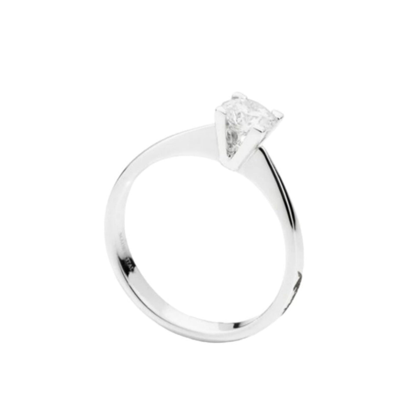 anello solitario certificato HRD in oro bianco 18k e diamante naturali centrale 0,34ct