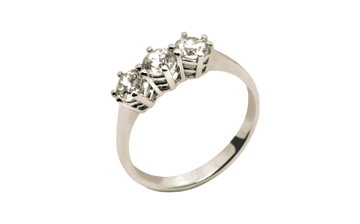 Anello Trilogy certificato HRD con 3 diamanti naturali 0,94 ct