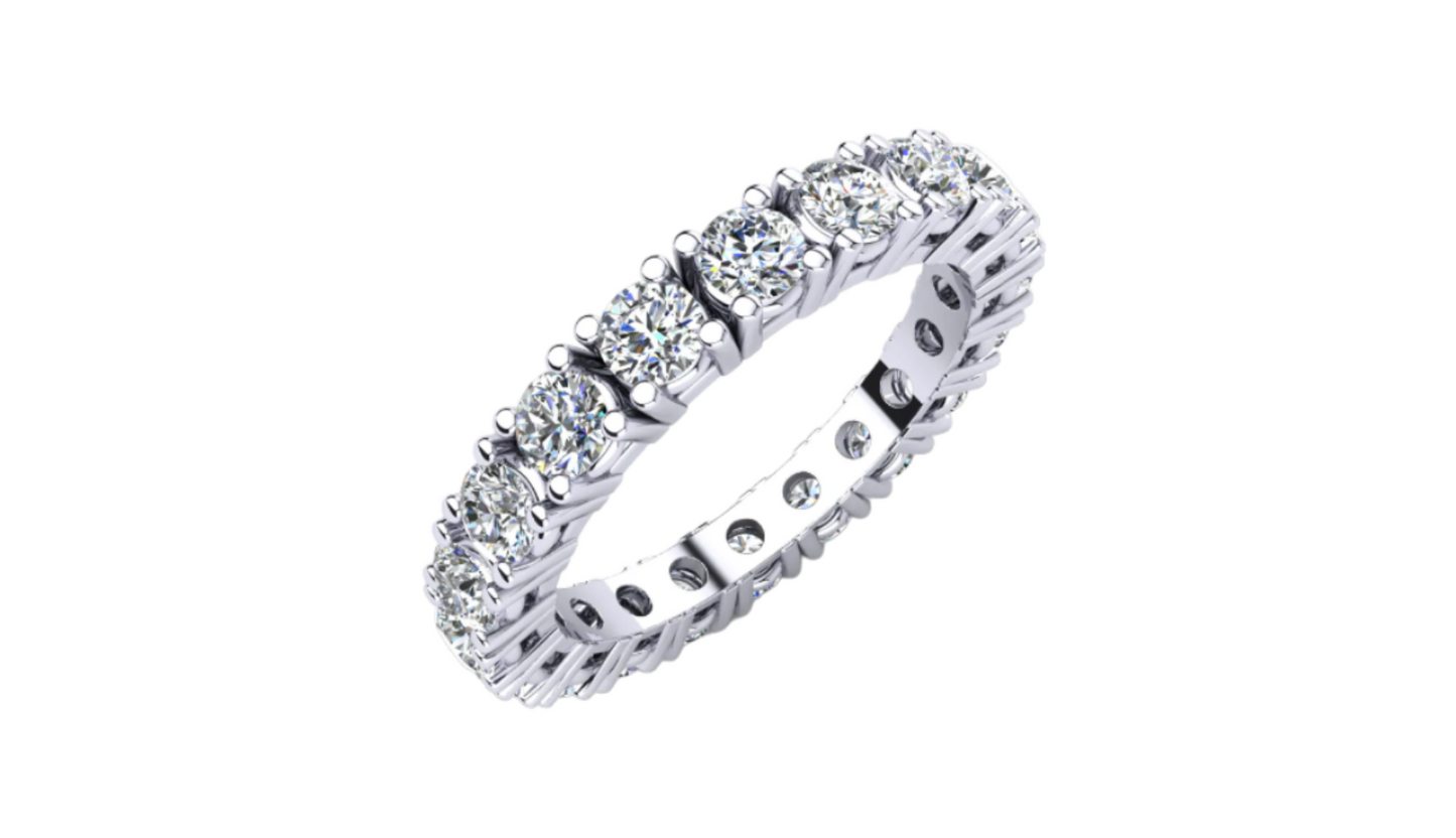 Anello veretta certificato HRD con diamanti naturali 3,85 ct