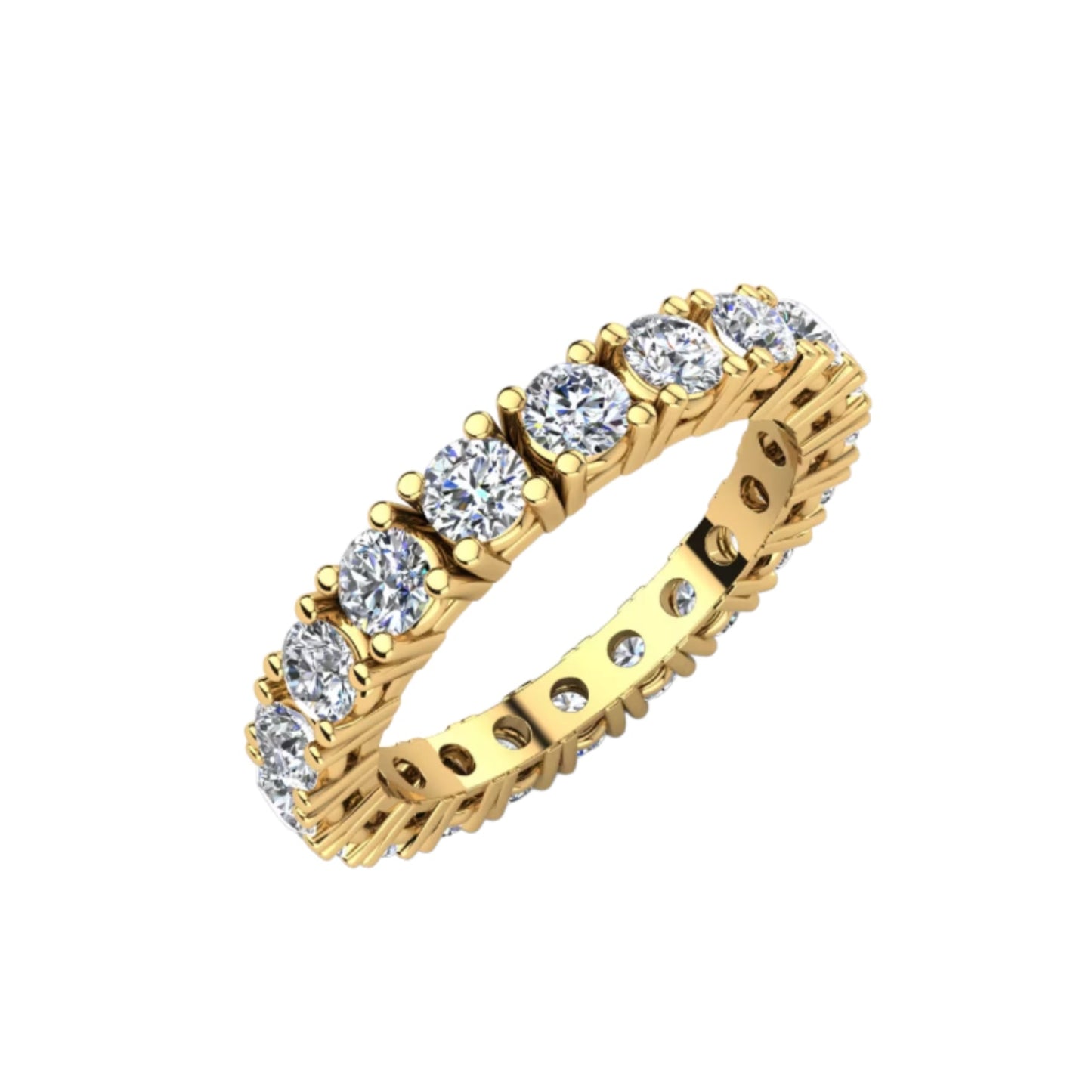 Anello veretta certificato HRD in oro giallo 18k e diamanti naturali 3,46 ct