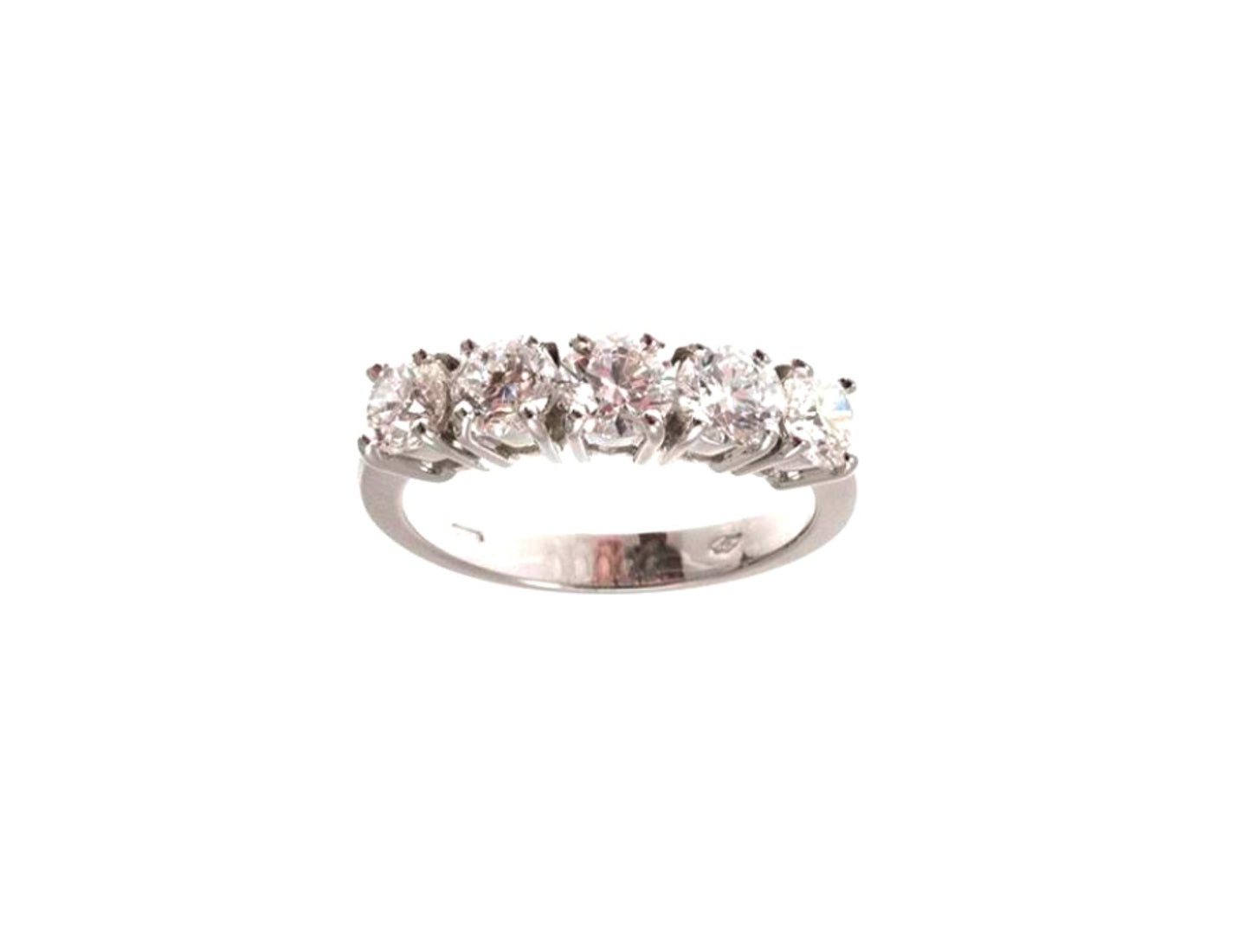 Anello veretta certificato HRD con 5 diamanti naturali 1,25 ct