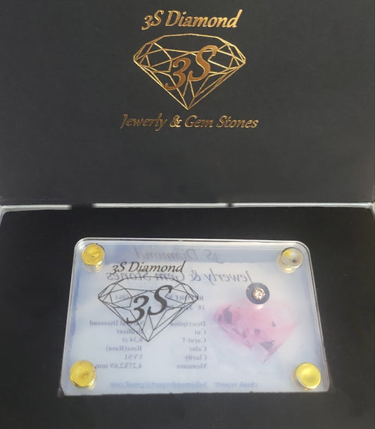 raro diamante naturale taglio brilliante colore rosa 0,34ct