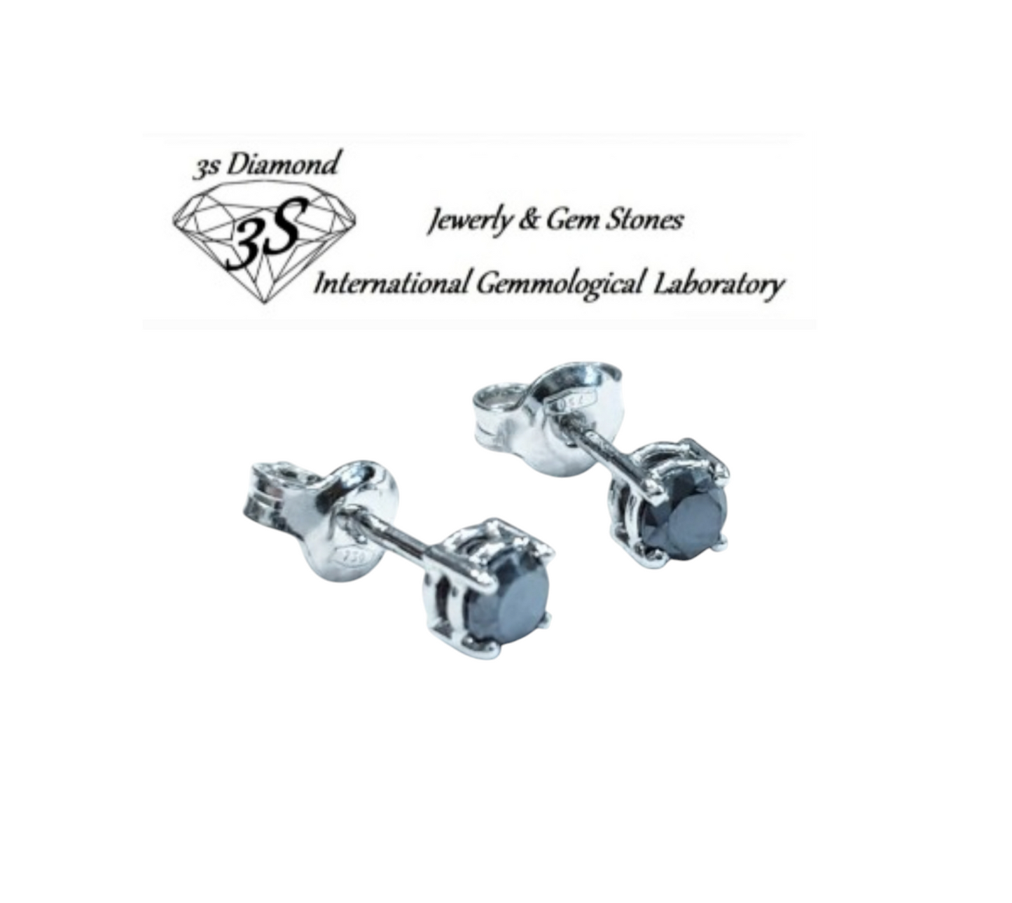 Orecchini punto luce con diamanti naturali neri 0.20 ct