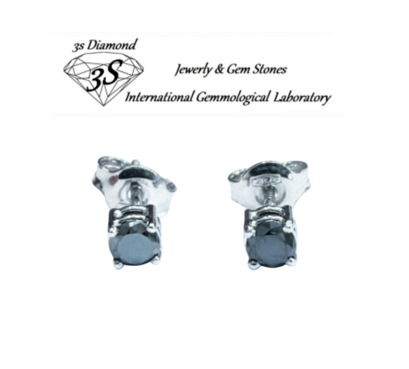 Orecchini punto luce con diamanti naturali neri 0.20 ct