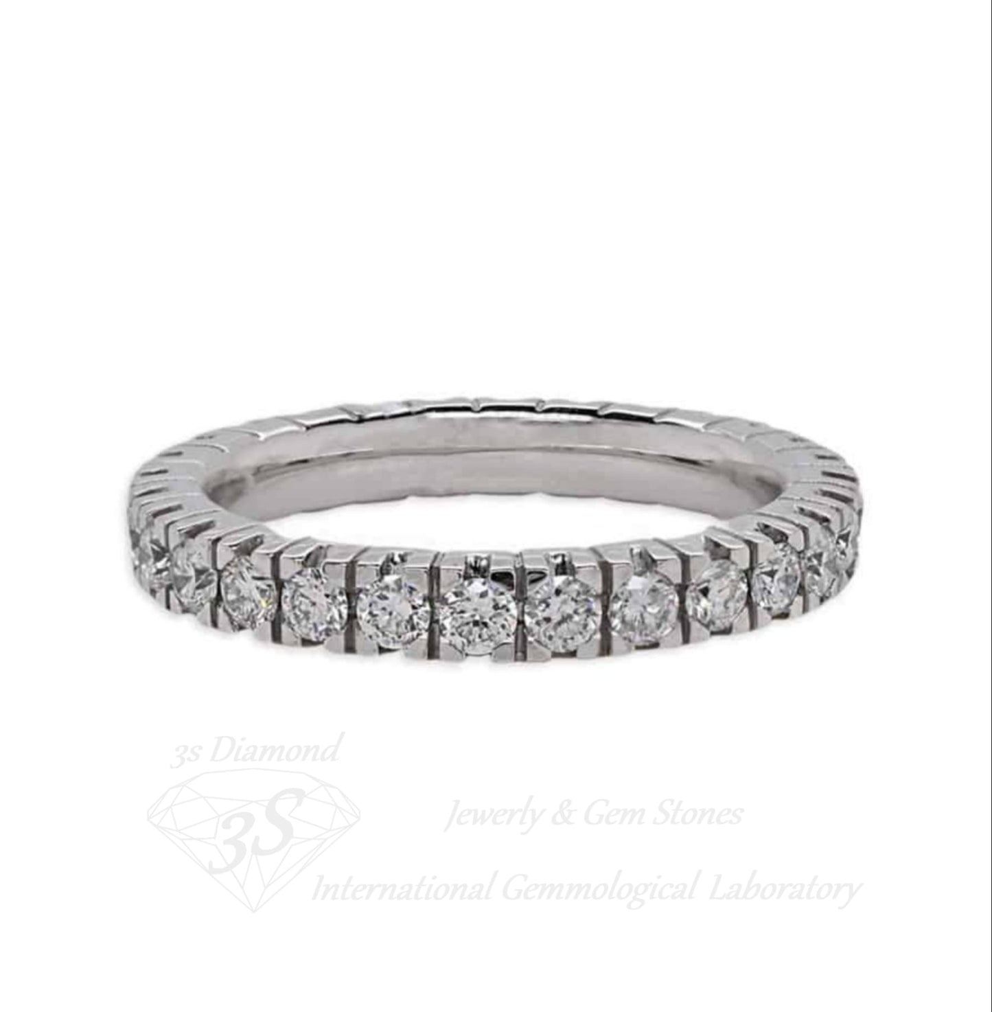 anello veretta in oro bianco 18k con diamanti naturali 1,20 ct
