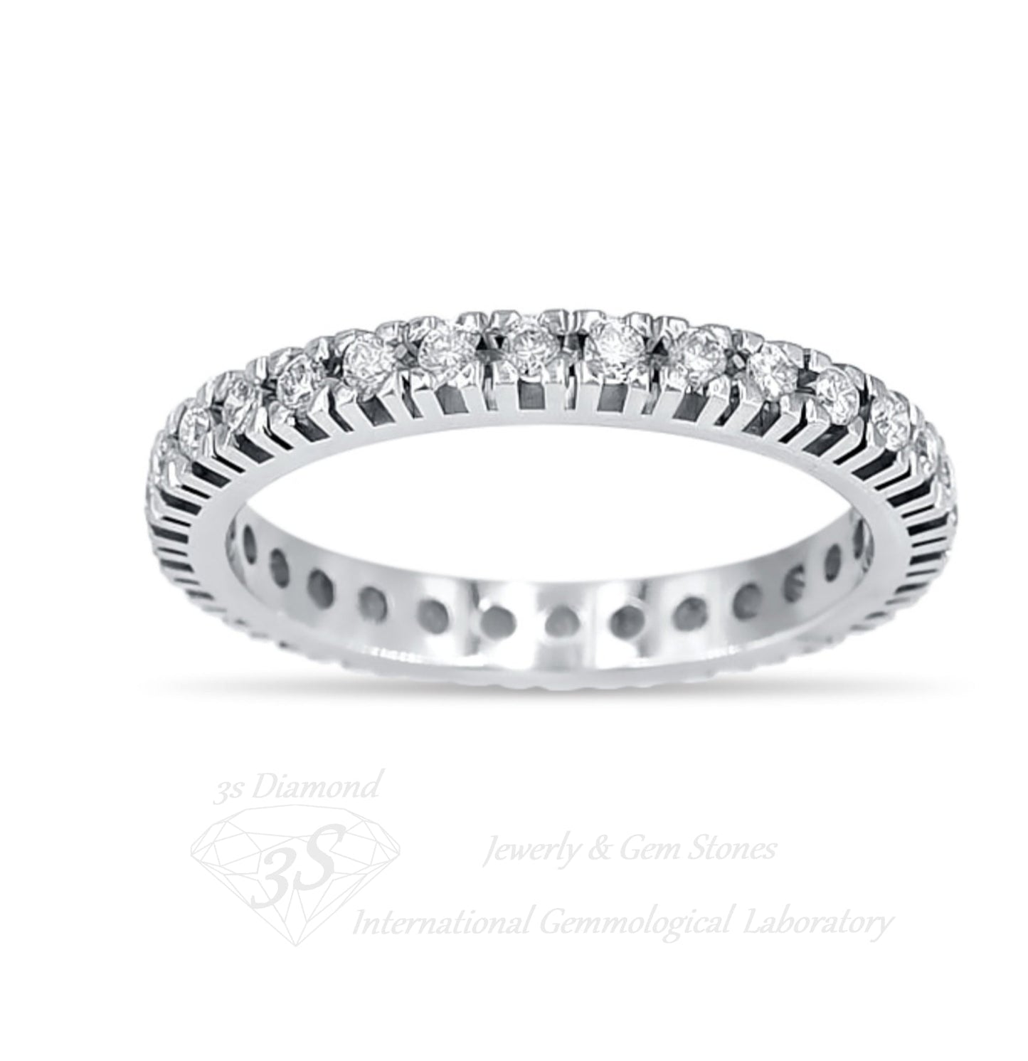 anello veretta in oro bianco 18k con diamanti naturali 1,20 ct