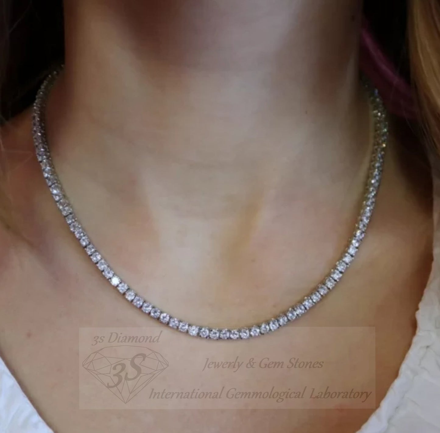 collana tennis oro e diamanti naturali 5,90ct