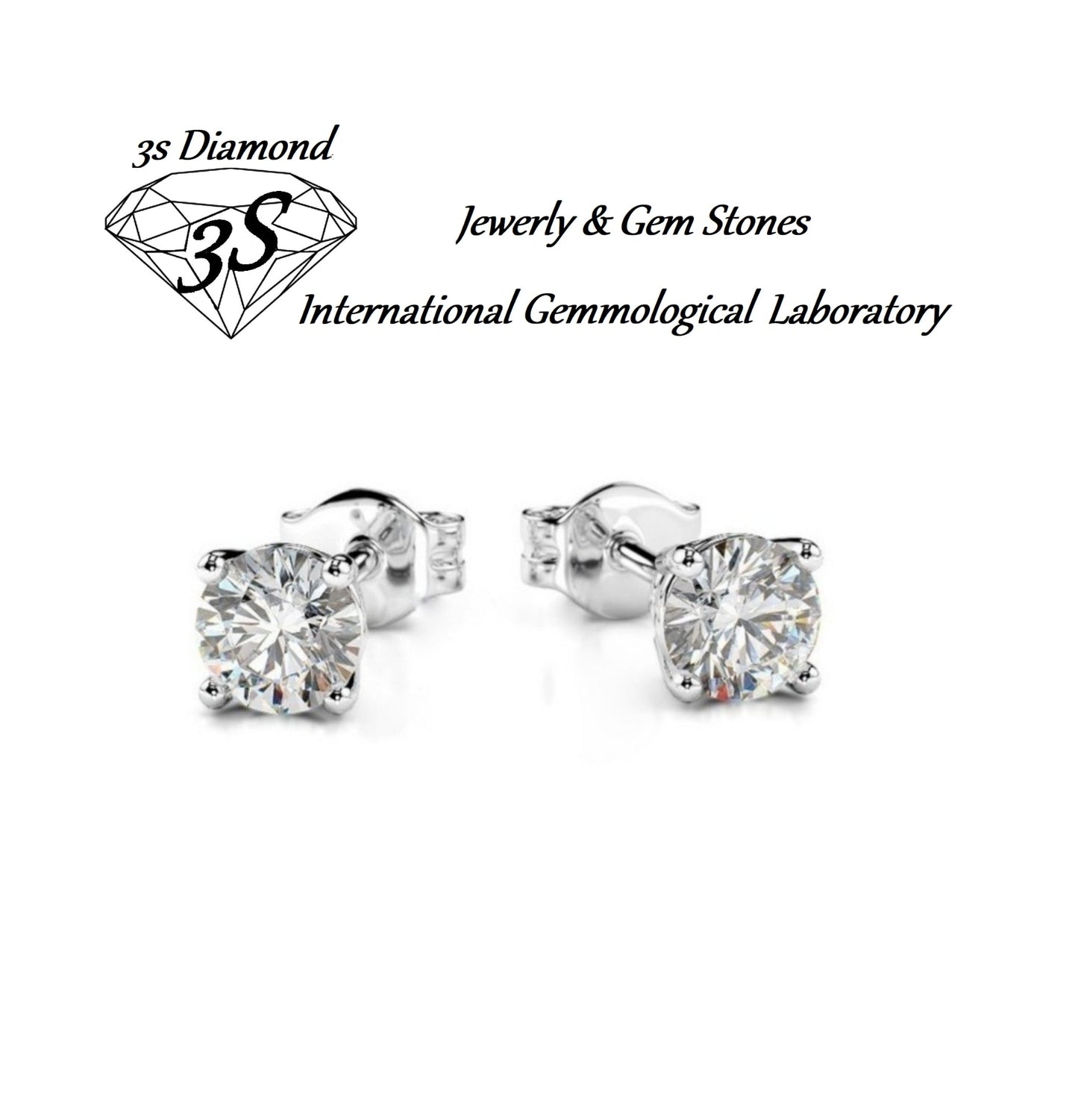 set completo in oro bianco 18k con ciondolo e orecchini punto luce e 3 diamanti naturali 1,35 ct color E VVS1