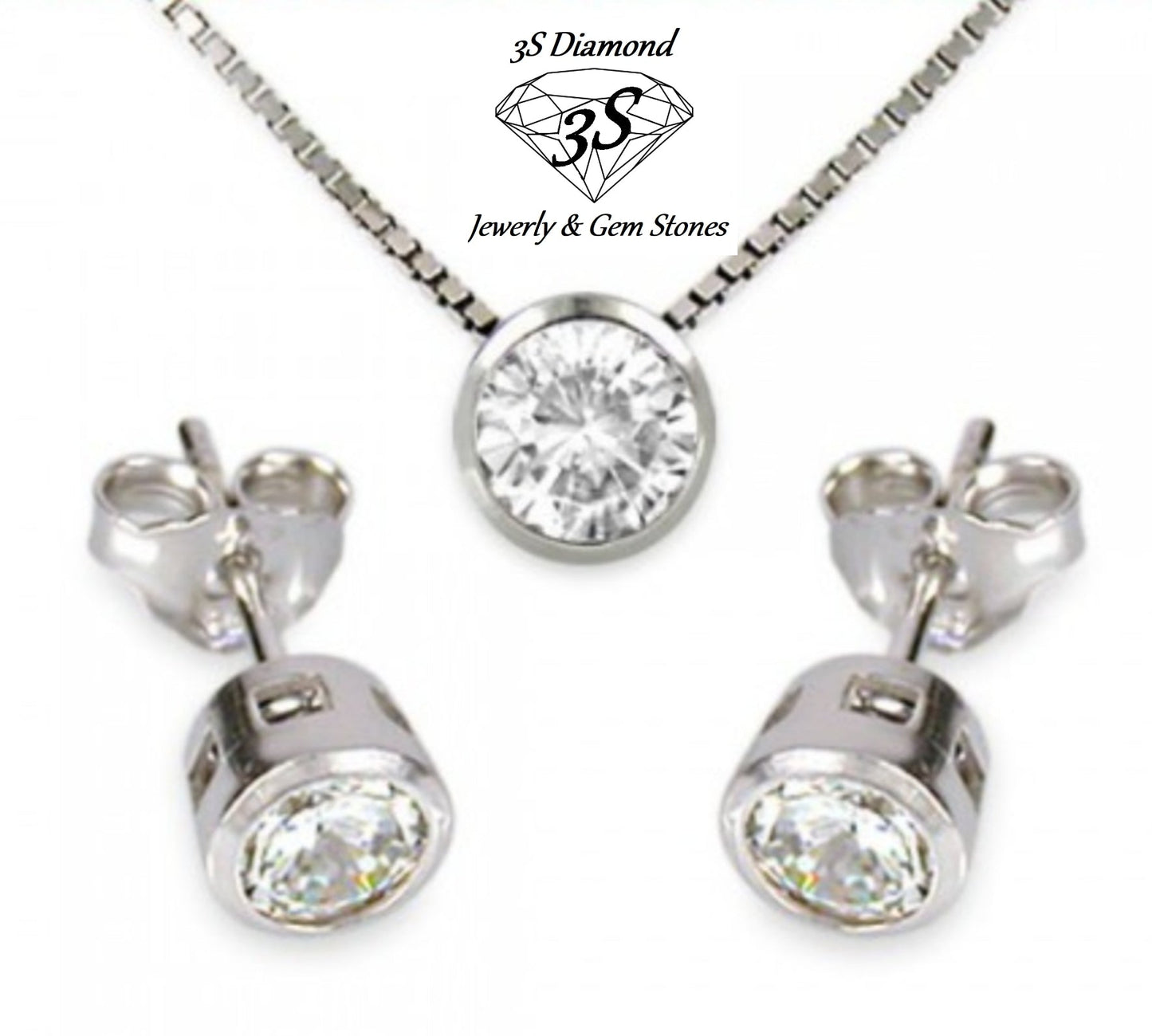set completo ciondolo e orecchini punto luce a cipollina in oro 18k 750 e 3 diamanti naturali 1,35 ct E F