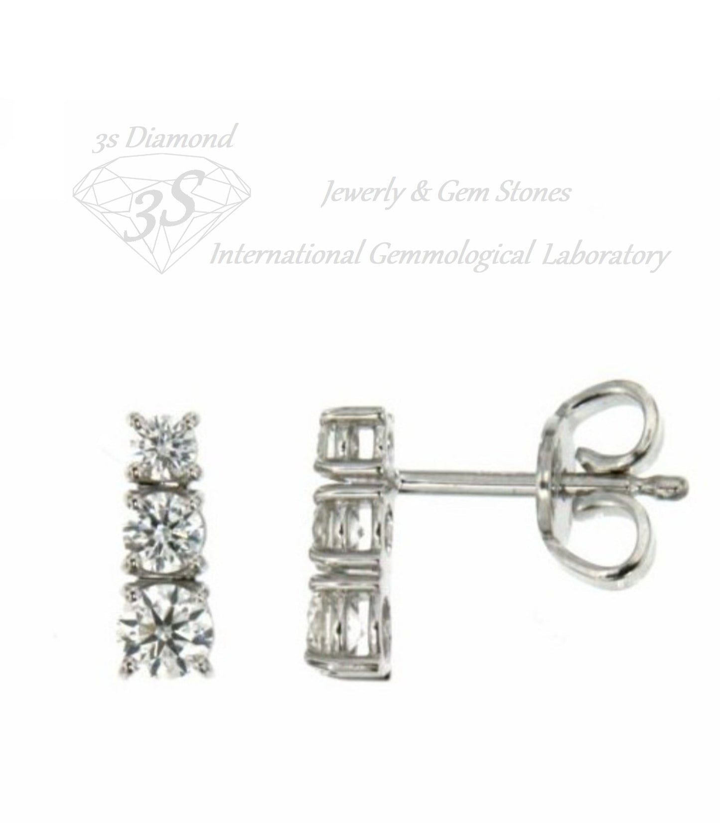 set completo trilogy ciondolo e orecchini punto luce in oro bianco 18k 750 e 9 diamanti naturali 2,10 ct E F