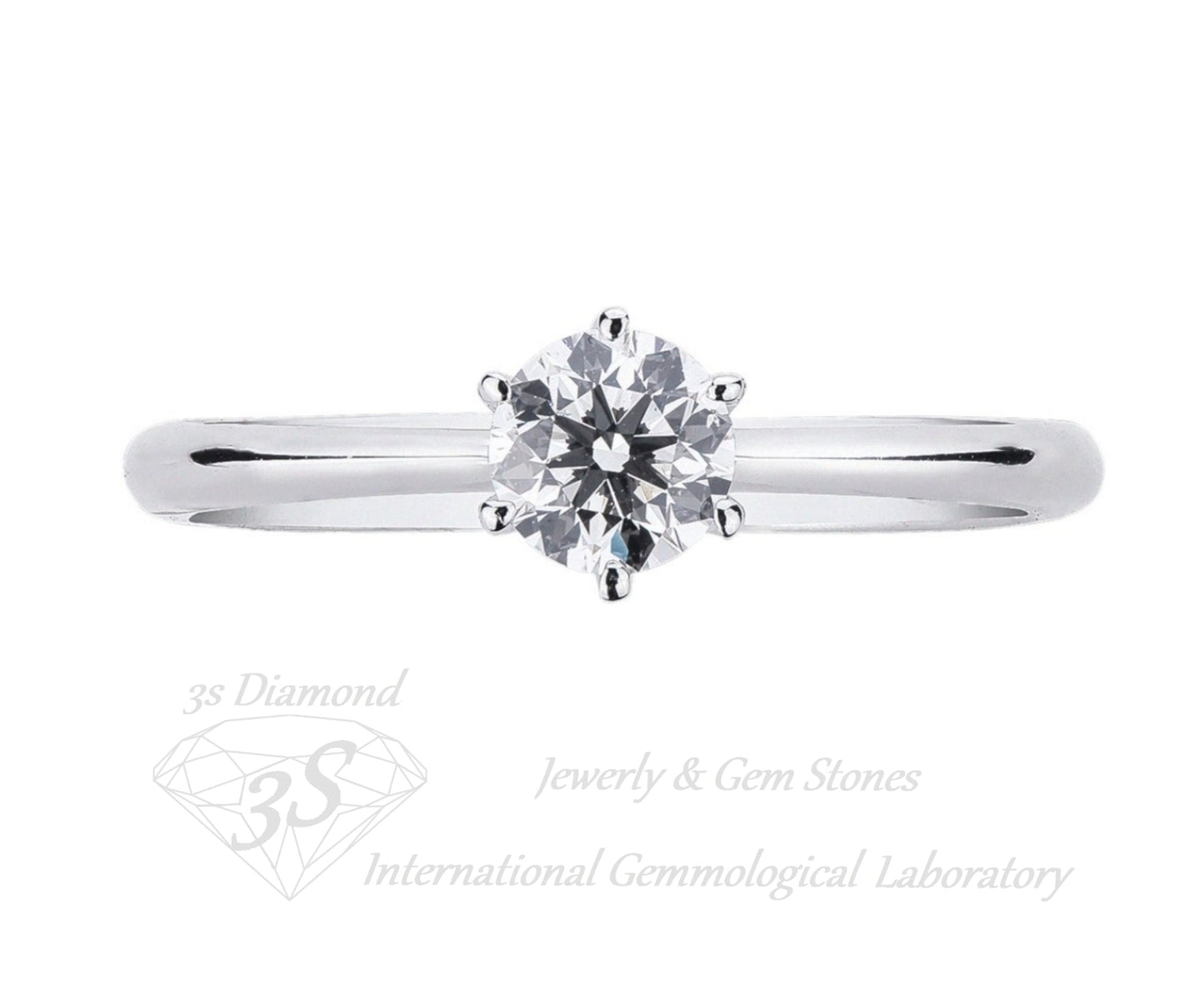 anello solitario modello Tiffany con diamante naturale 0,30 ct