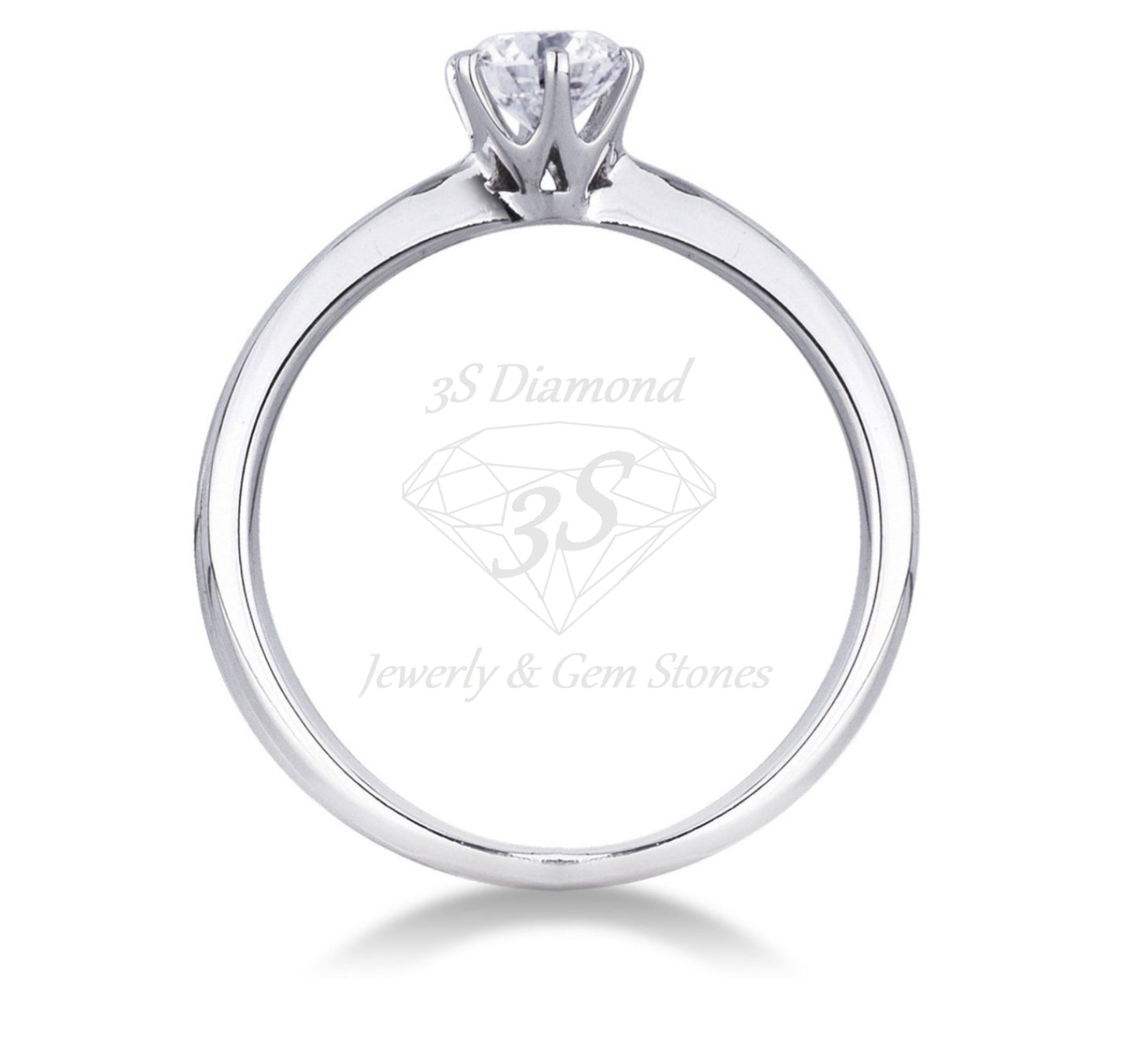 anello solitario modello Tiffany con diamante naturale 0,30 ct