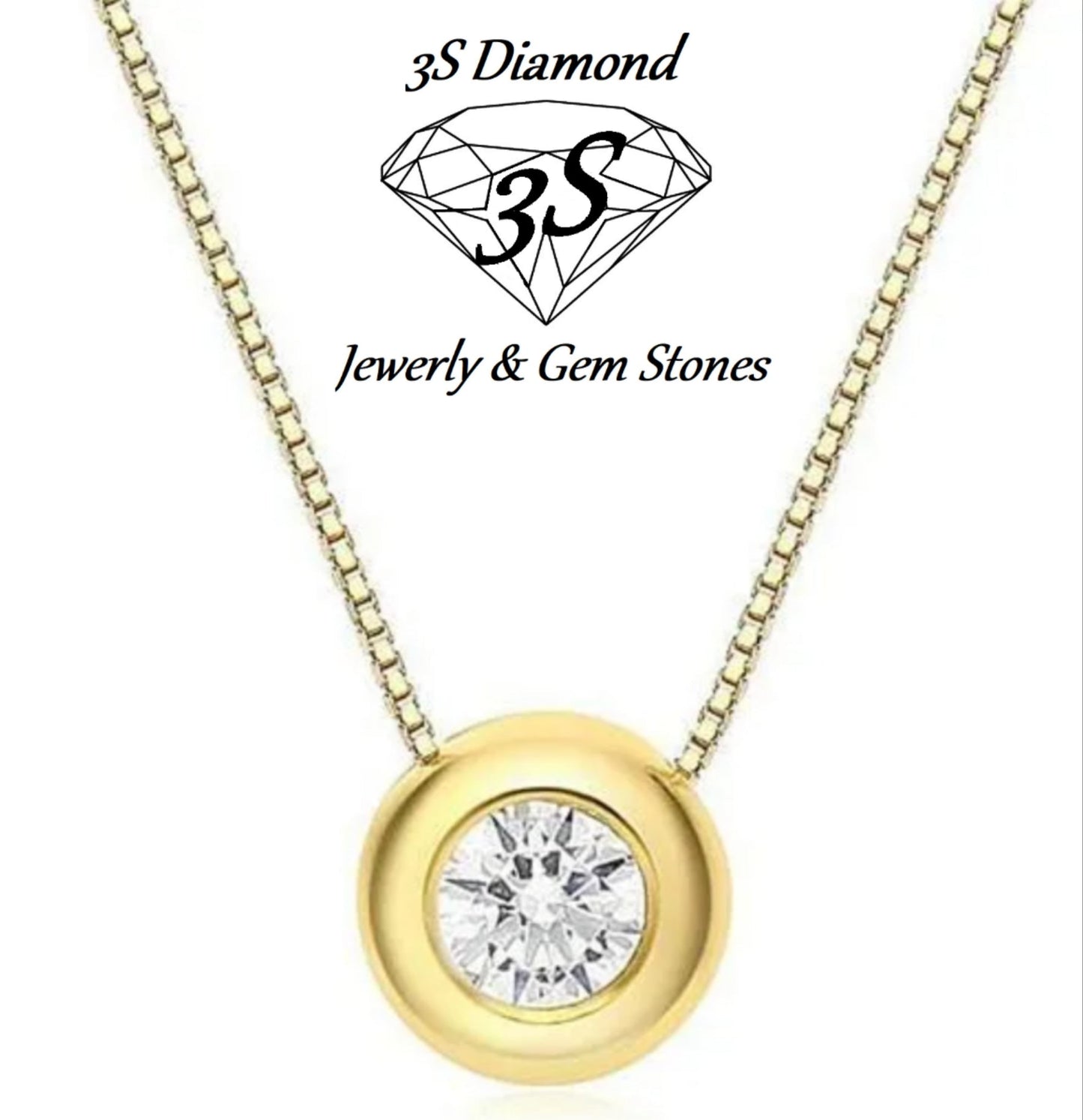 ciondolo punto luce a cipollina in oro giallo 18k e diamante naturale 0,30 ct
