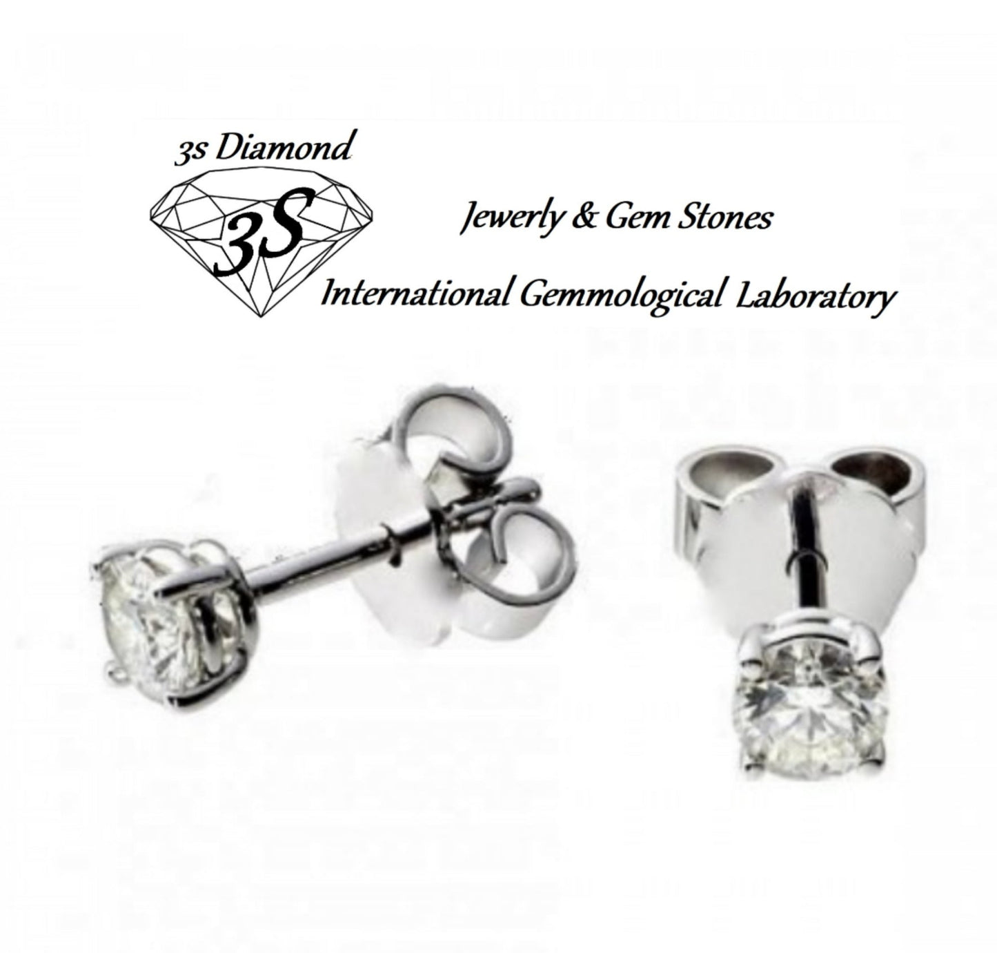set completo in oro bianco 18k con ciondolo e orecchini punto luce e 3 diamanti naturali 1,35 ct color E VVS1