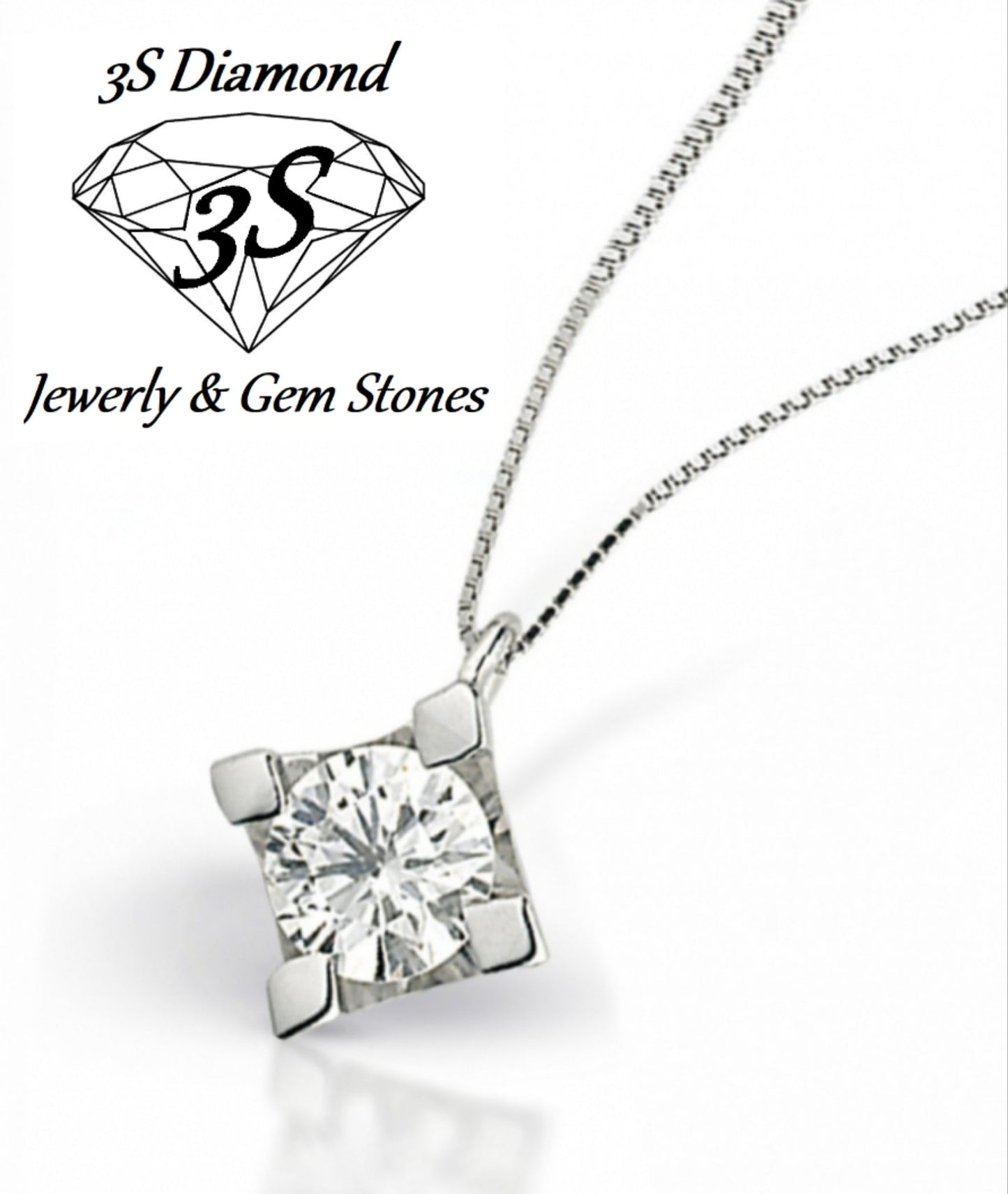 set completo ciondolo e orecchini punto luce oro 18k 750 e diamanti naturali 0,75 ct color E VVS1