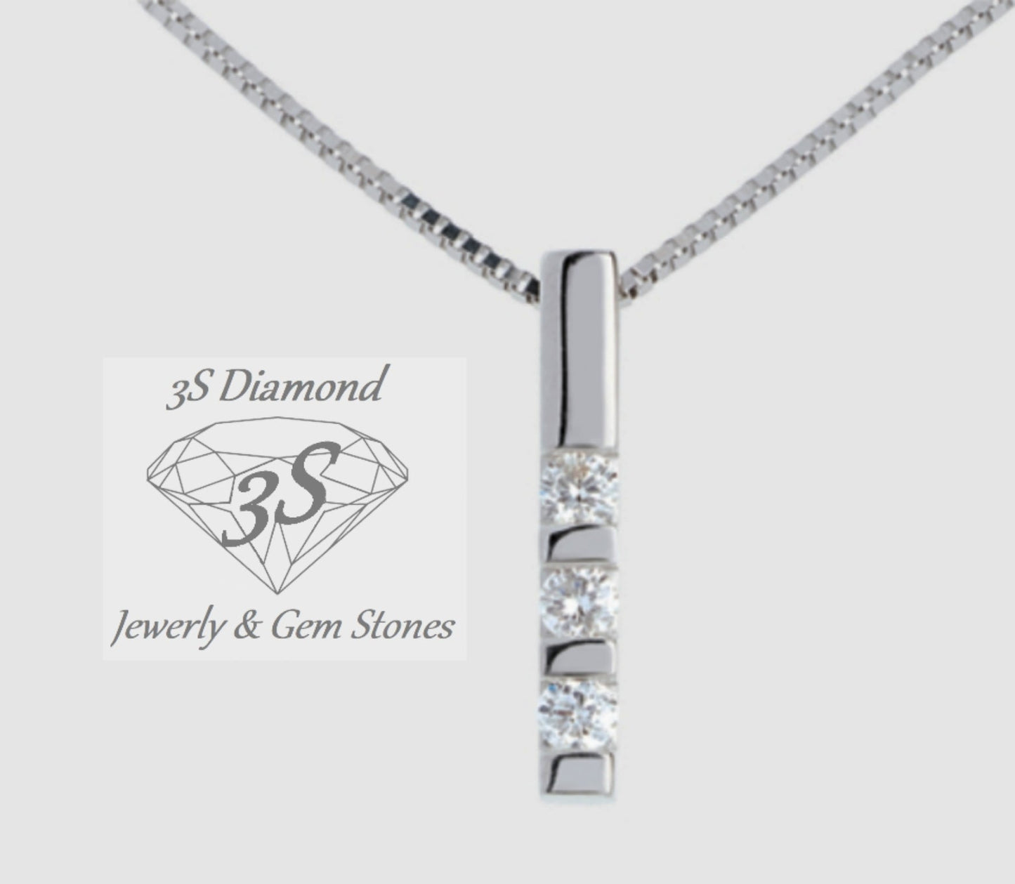 ciondolo trilogy in oro bianco 18k e 3 diamanti naturali 0,60 ct