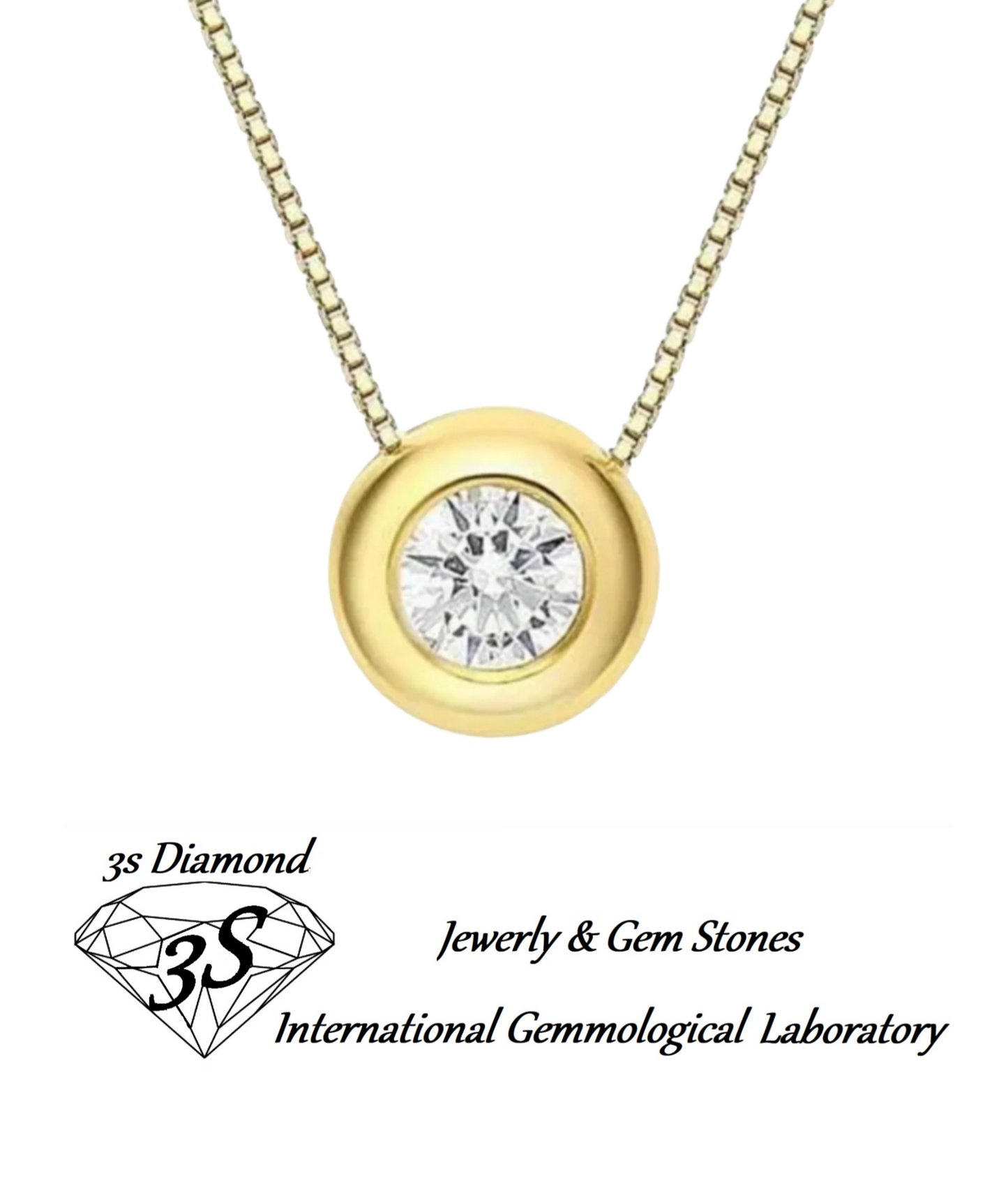 ciondolo punto luce a cipollina in oro giallo 18k e diamante naturale 0,30 ct
