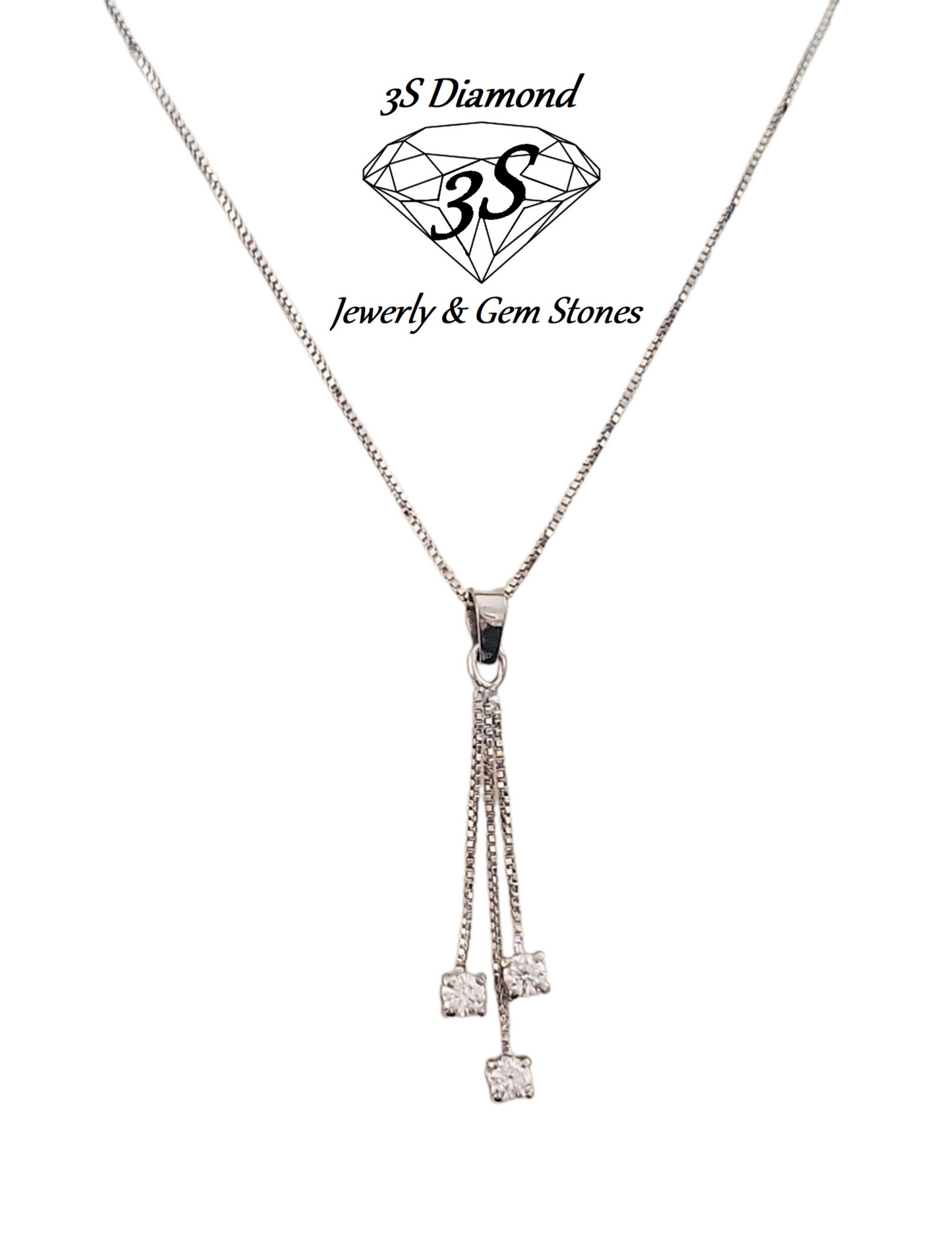 pendente a strisce in oro bianco 18k e diamante aturale 0,45ct