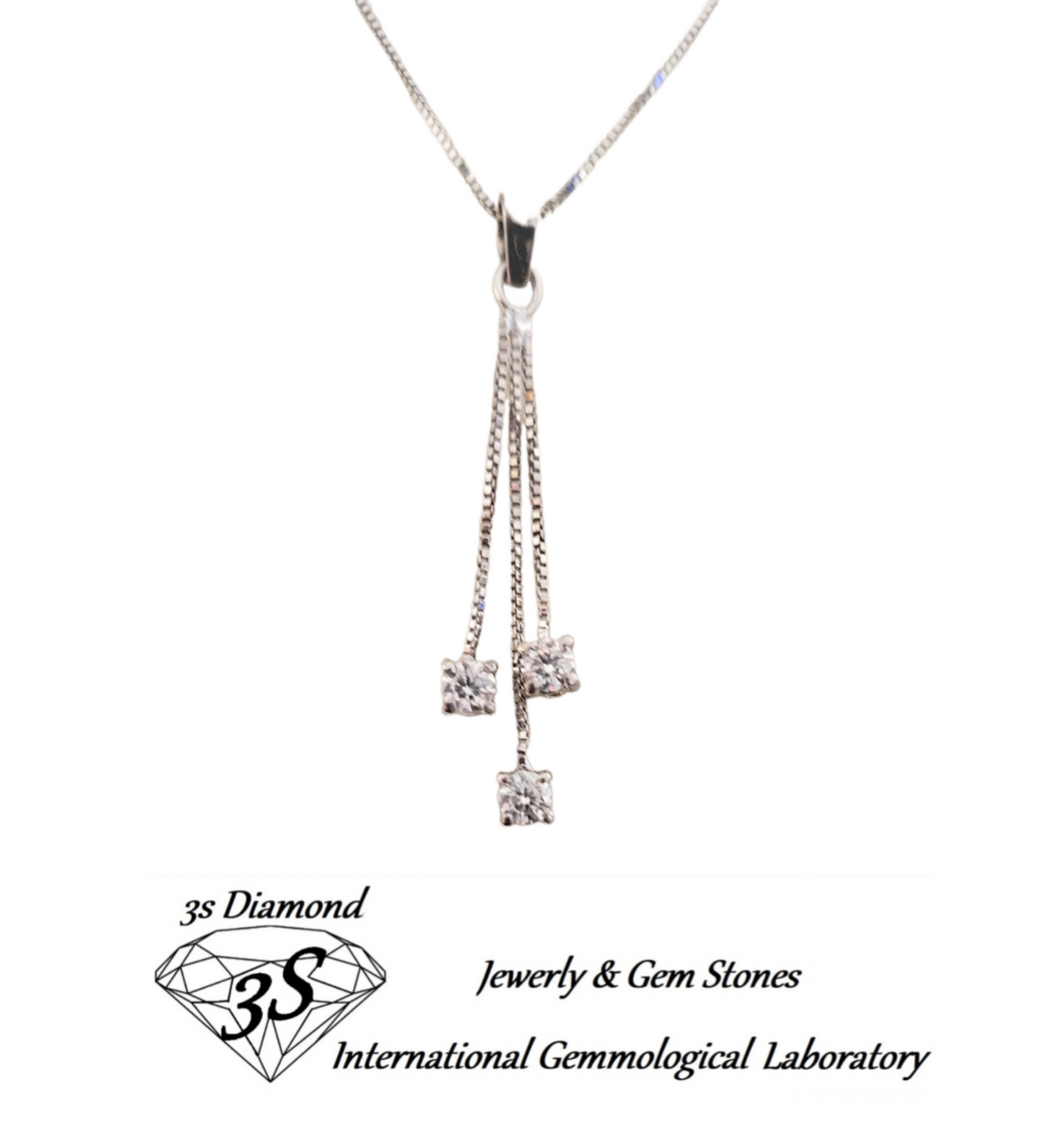 pendente a strisce in oro bianco 18k e diamante aturale 0,45ct