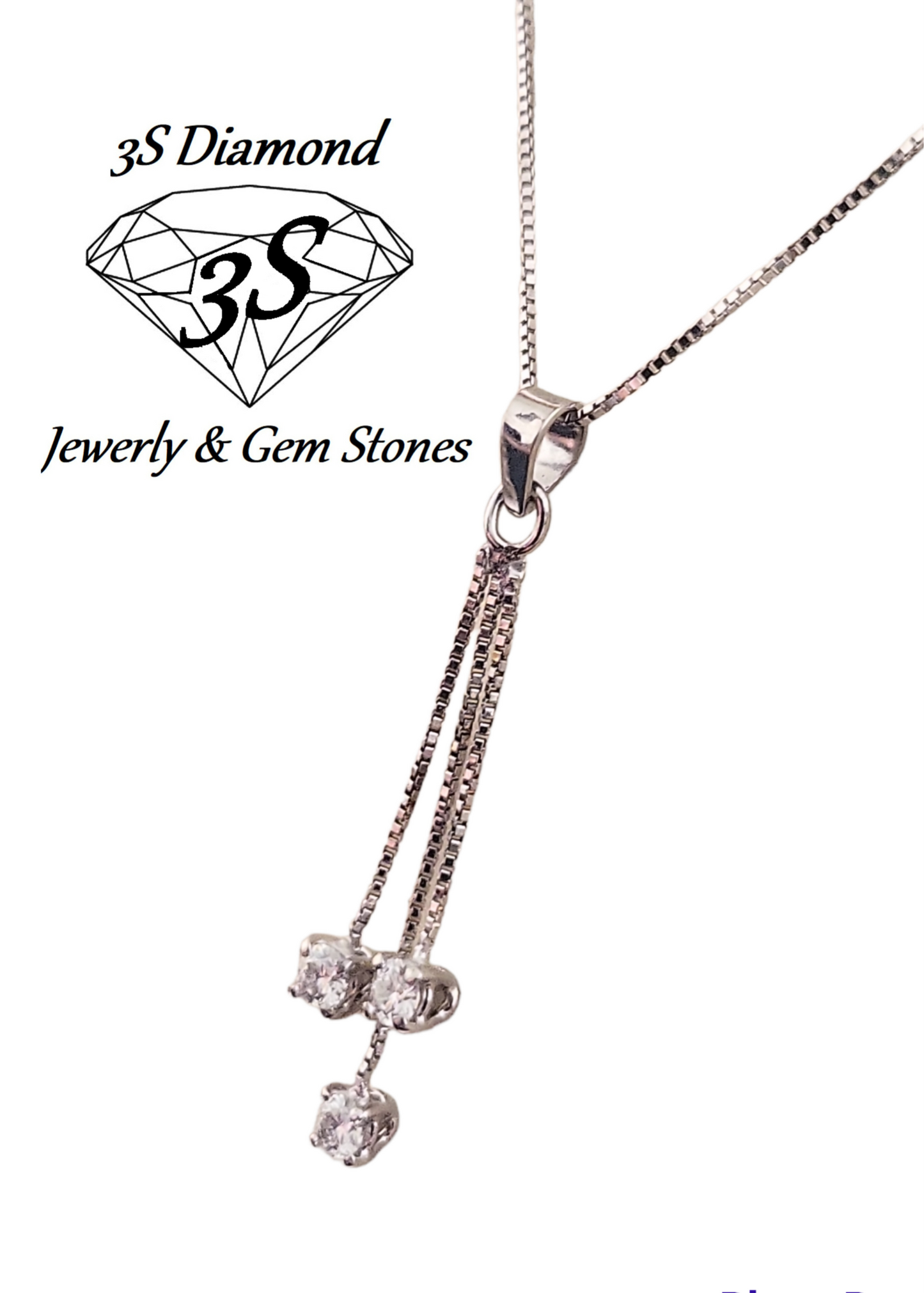 pendente a strisce in oro bianco 18k e diamante aturale 0,45ct