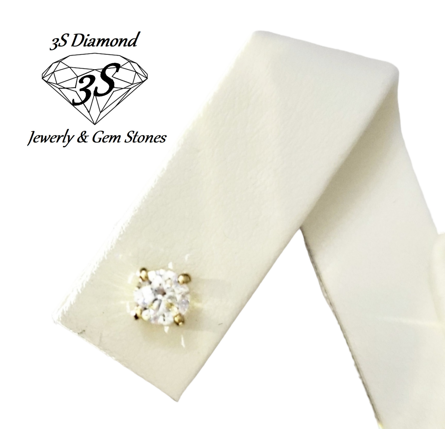 orecchini punto luce in oro giallo 18k e 2 diamanti naturali 0,90ct