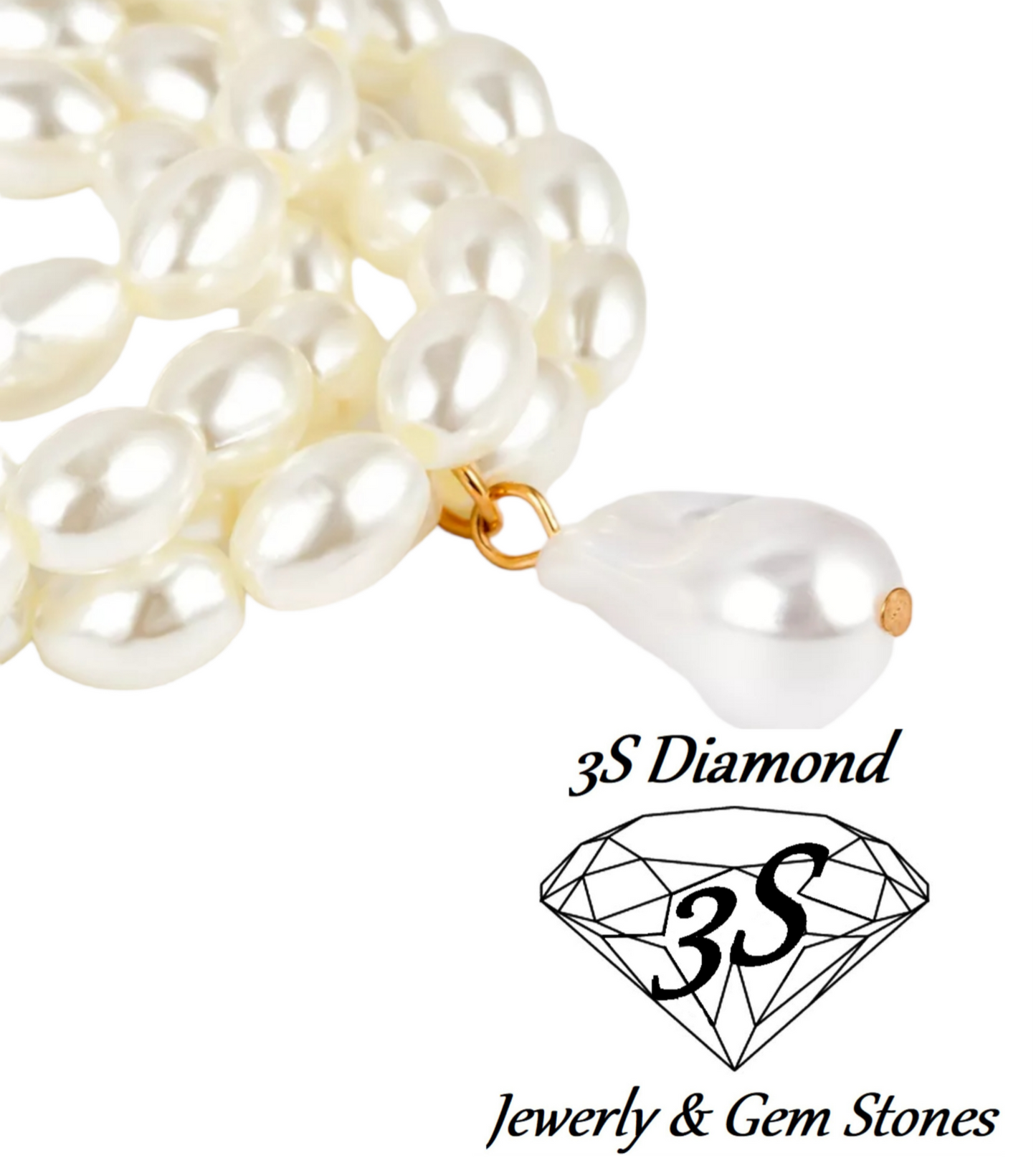 collana in oro giallo 18k con 4 fila perla naturale australiane 33cm