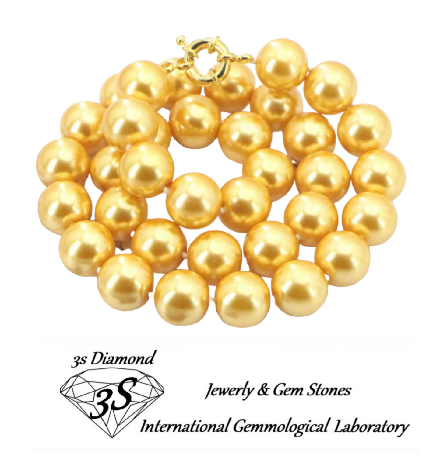 collana con oro giallo 18k e 1 fila di perla naturale australiane 38 cm