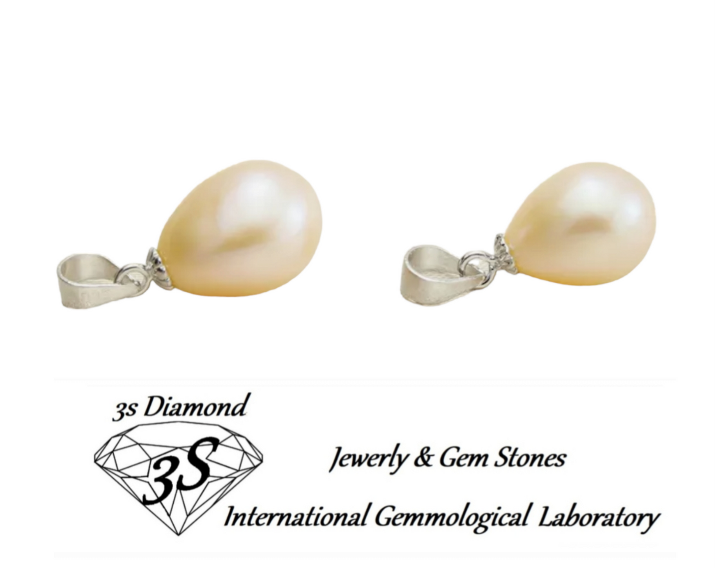 ciondolo in oro bianco 18k con  perla naturale australiane Misura 9 mm