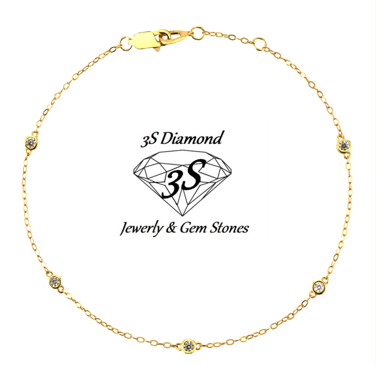 bracciale in oro bianco anche giallo con 5 diamanti naturali 0,50ct