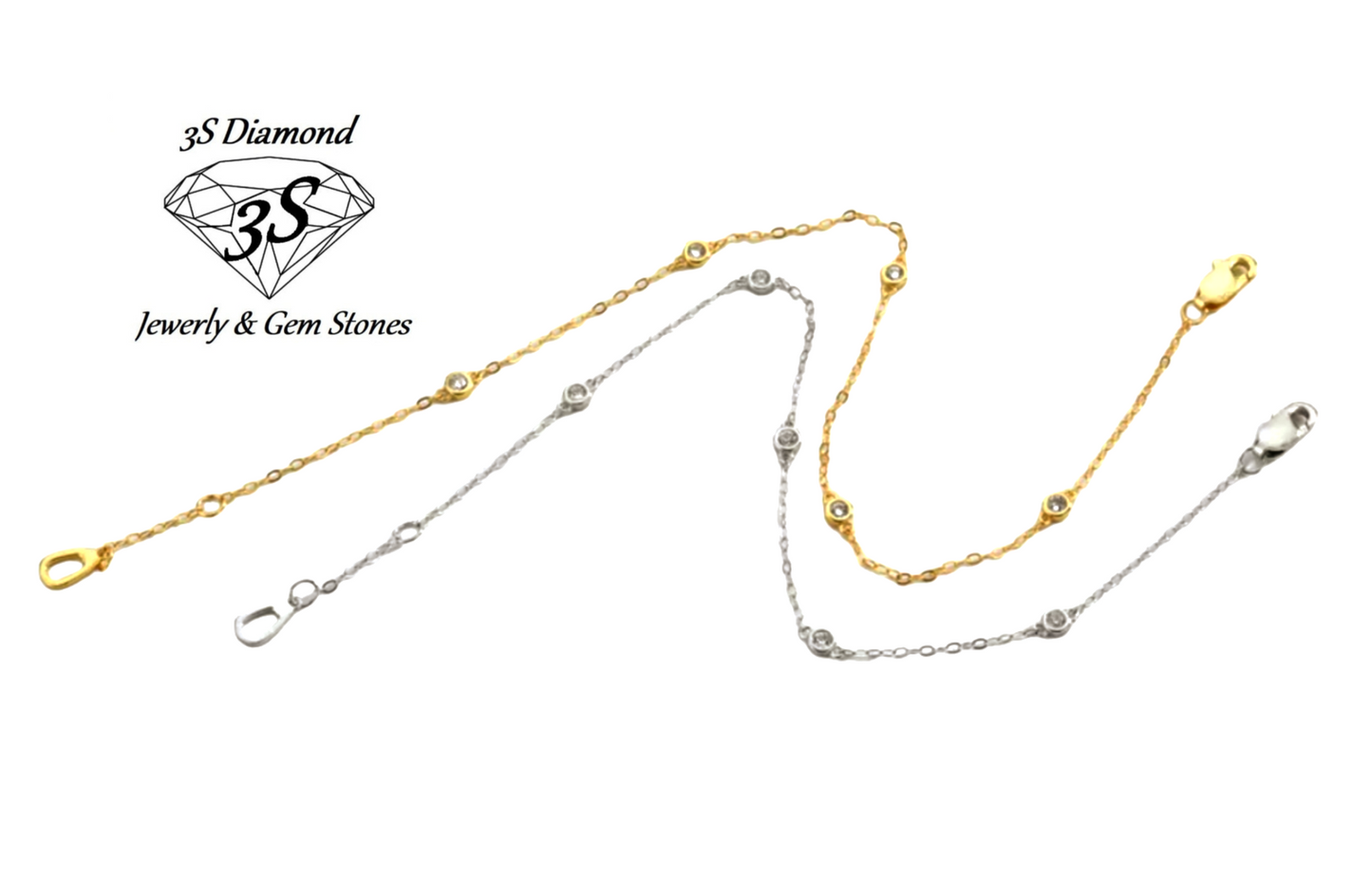 bracciale in oro bianco anche giallo con 5 diamanti naturali 0,50ct